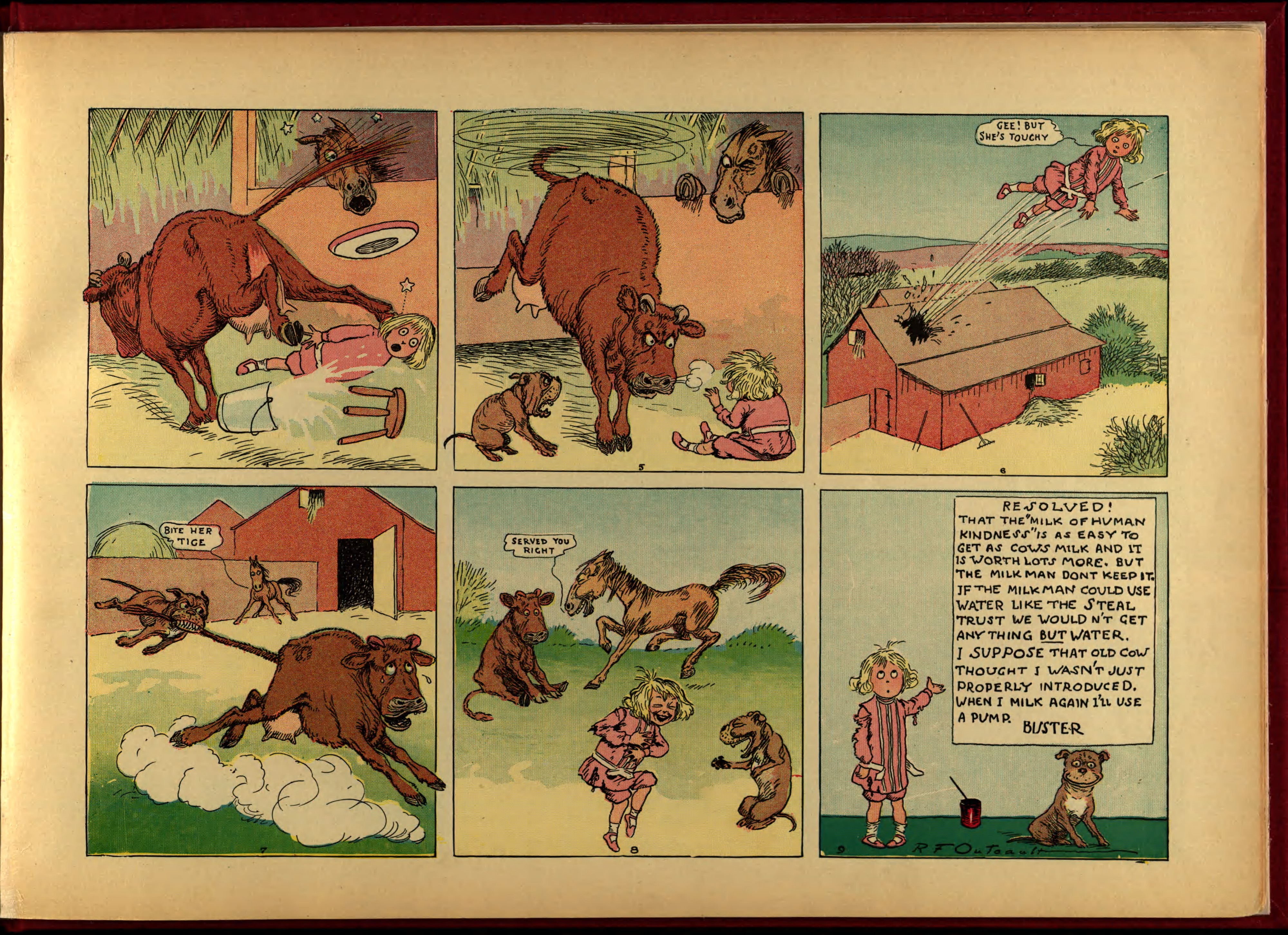 Buster Brown, His Dog Tige and Their Troubles (Frederick A. Stokes, 1904), page 18. R. F. Outcault. Public domain.