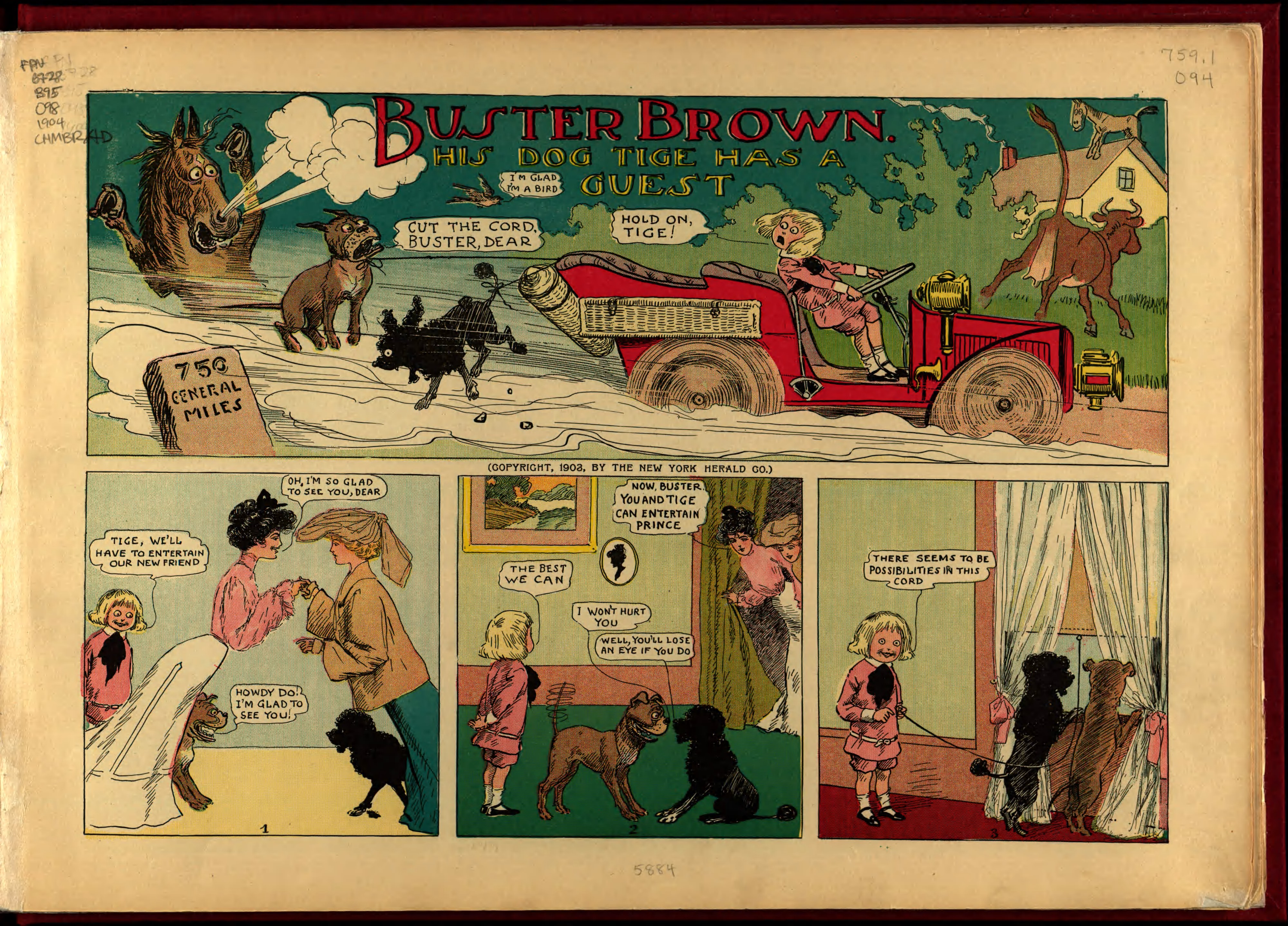 Buster Brown, His Dog Tige and Their Troubles (Frederick A. Stokes, 1904), page 3. R. F. Outcault. Public domain.
