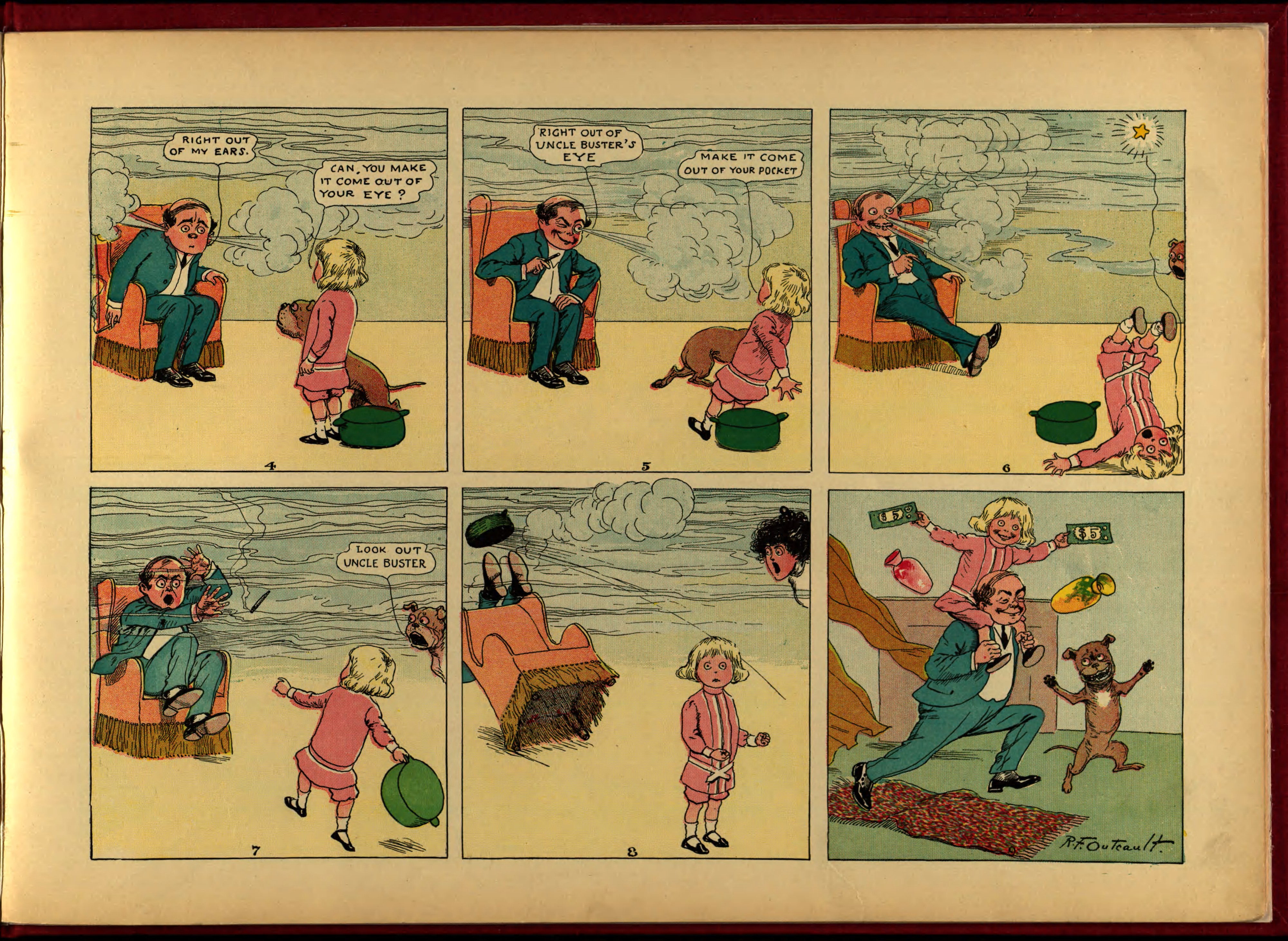Buster Brown, His Dog Tige and Their Troubles (Frederick A. Stokes, 1904), page 24. R. F. Outcault. Public domain.