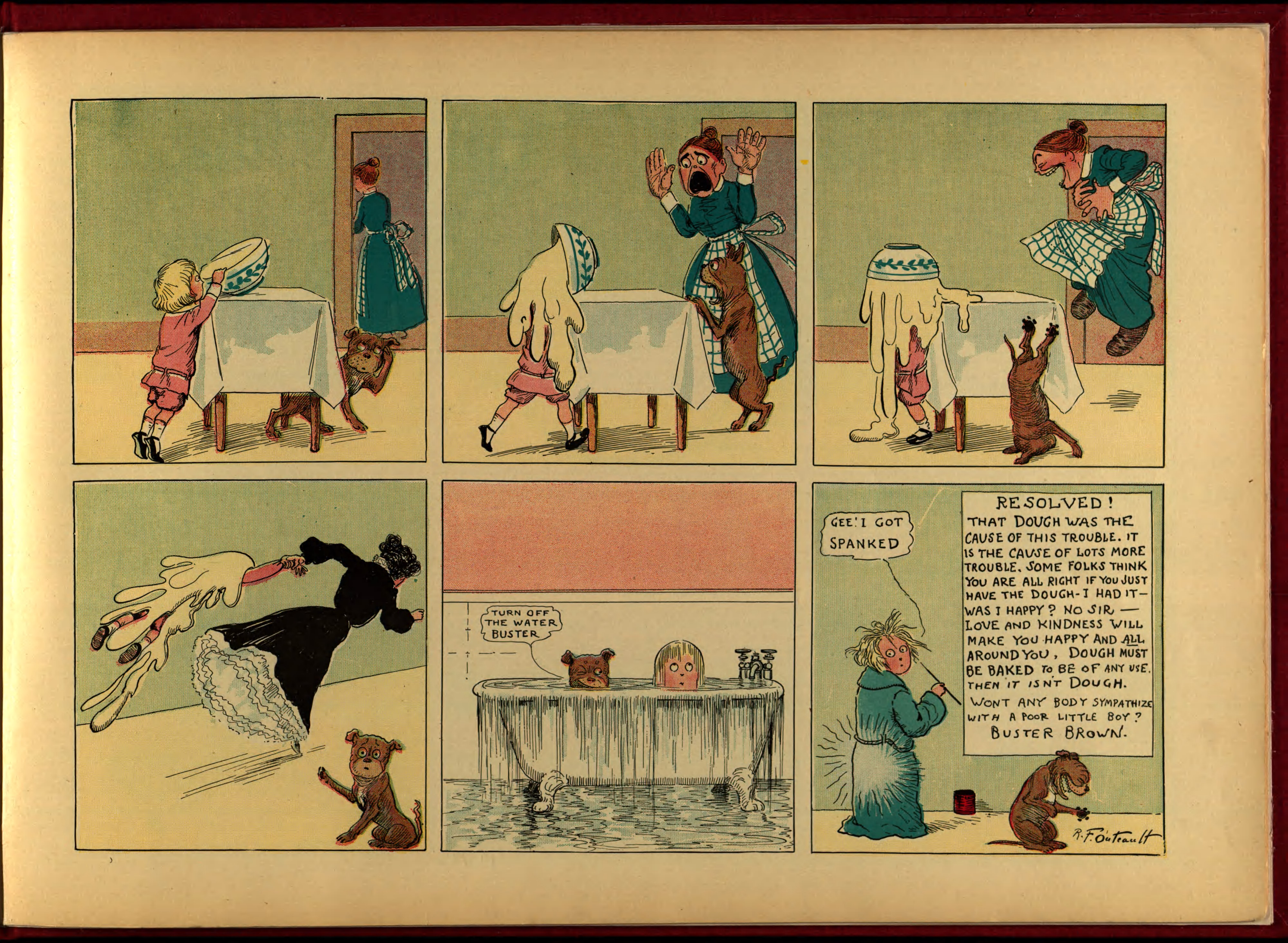 Buster Brown, His Dog Tige and Their Troubles (Frederick A. Stokes, 1904), page 26. R. F. Outcault. Public domain.