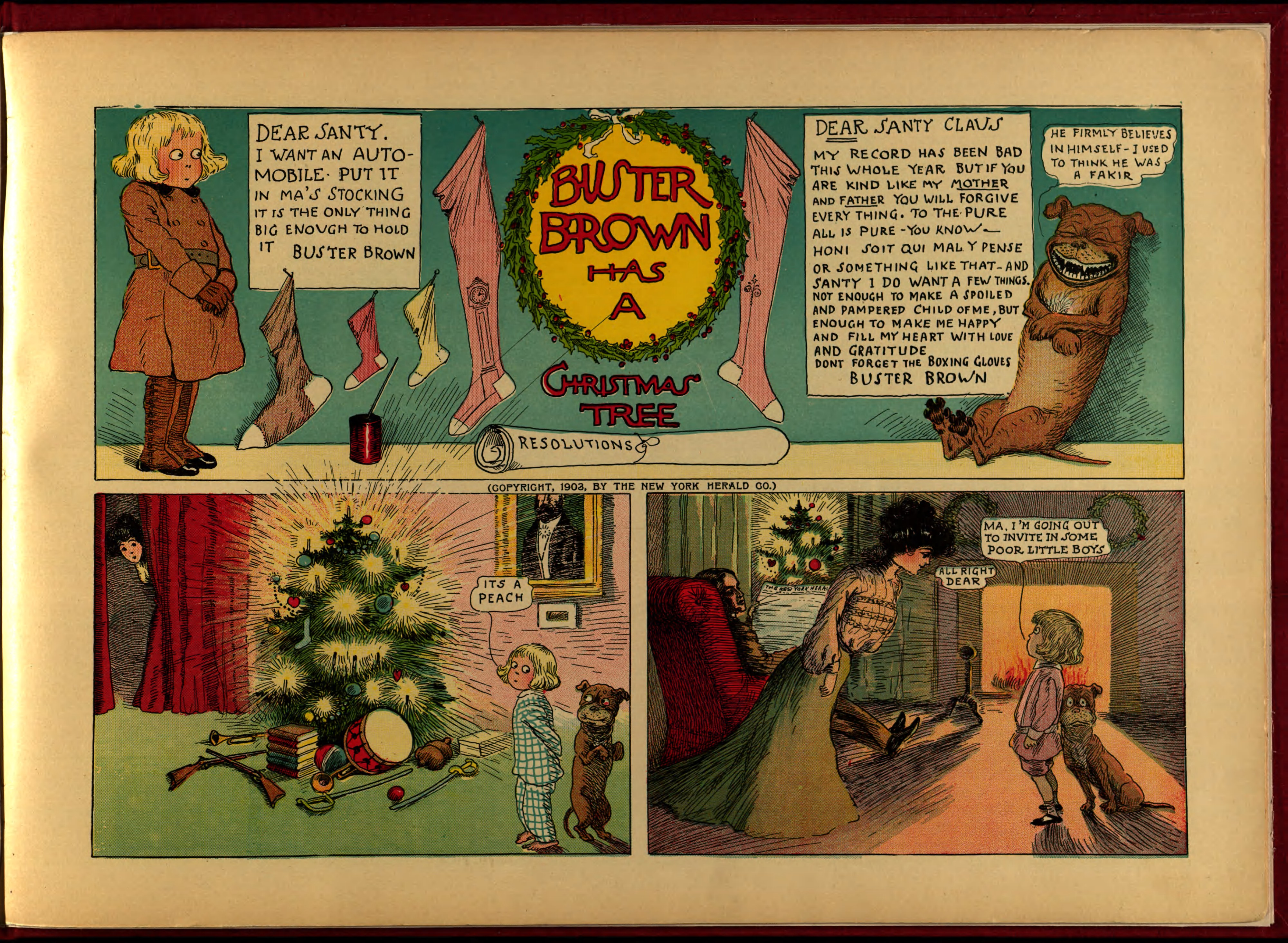 Buster Brown, His Dog Tige and Their Troubles (Frederick A. Stokes, 1904), page 29. R. F. Outcault. Public domain.