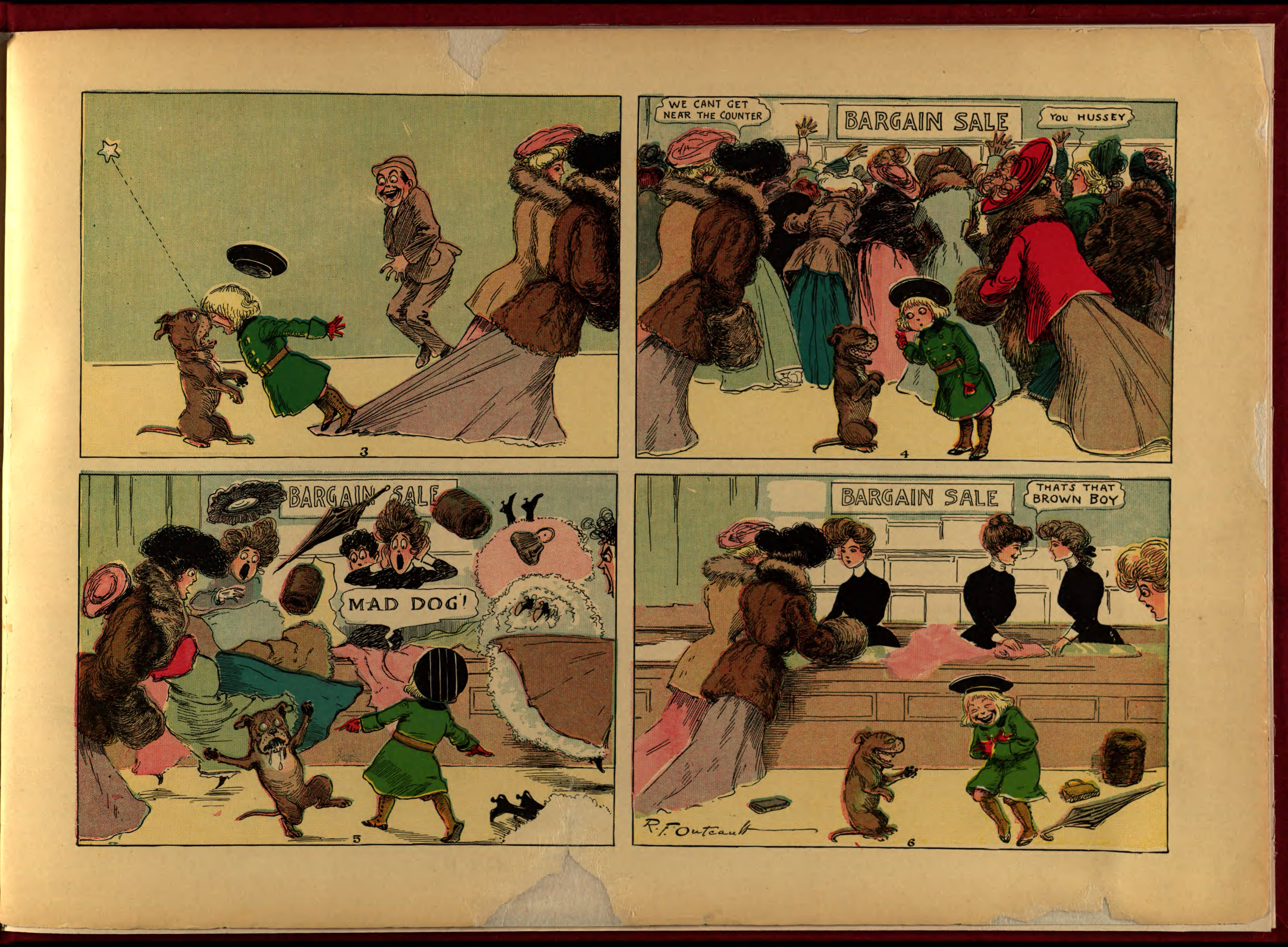 Buster Brown, His Dog Tige and Their Troubles (Frederick A. Stokes, 1904), page 32. R. F. Outcault. Public domain.