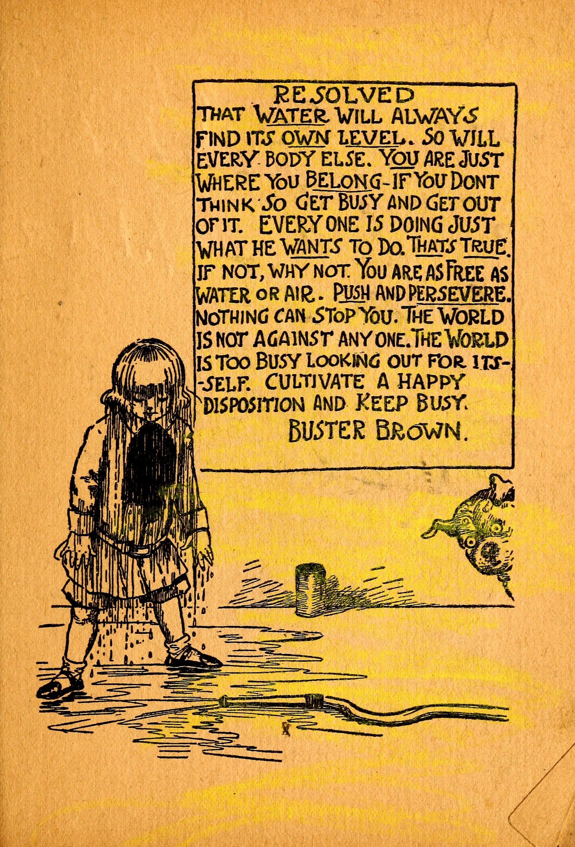 My Resolutions, Buster Brown (R. F. Outcault, Chicago, 1910), page 11. Public domain.
