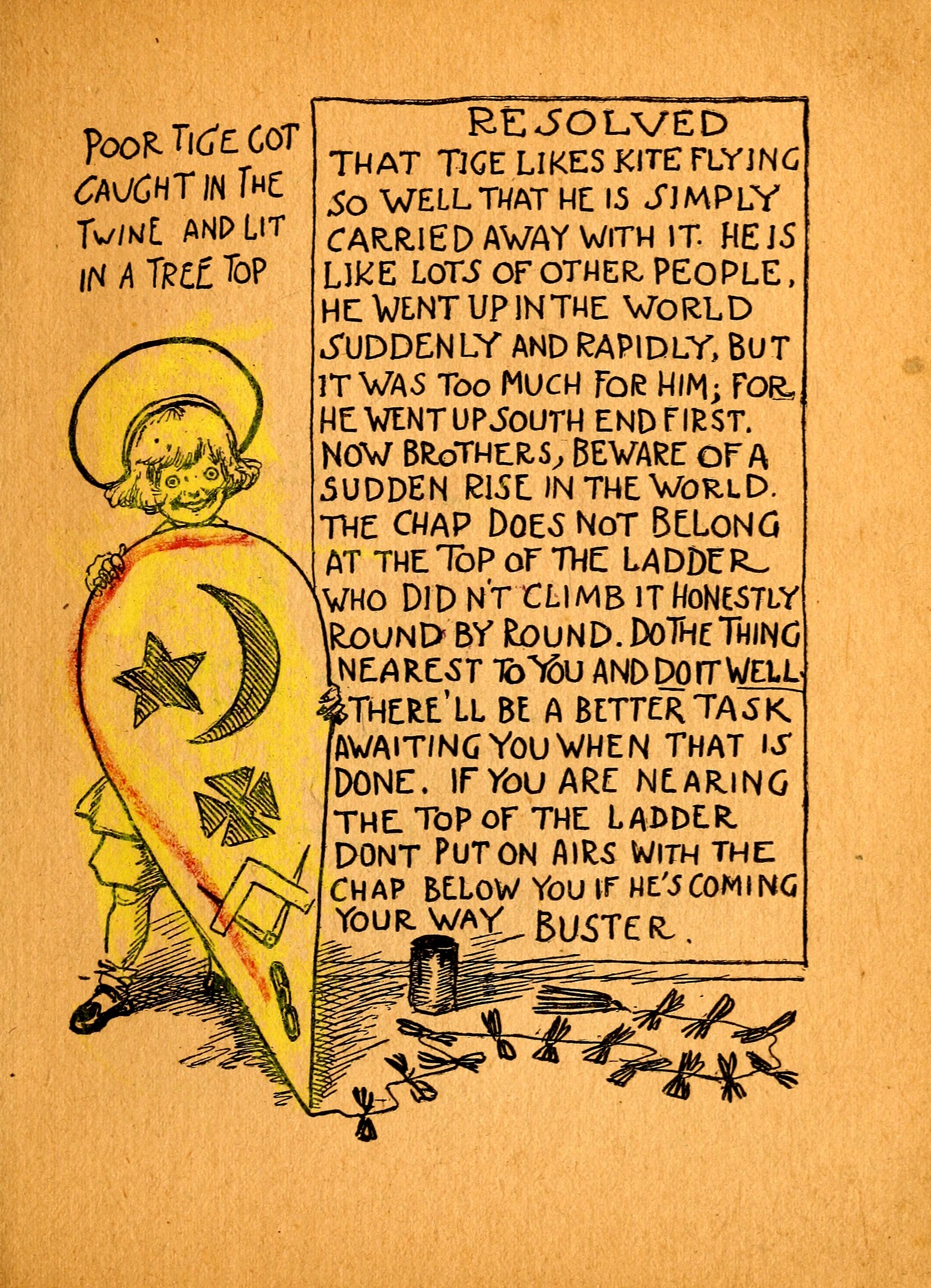 My Resolutions, Buster Brown (R. F. Outcault, Chicago, 1910), page 13. Public domain.