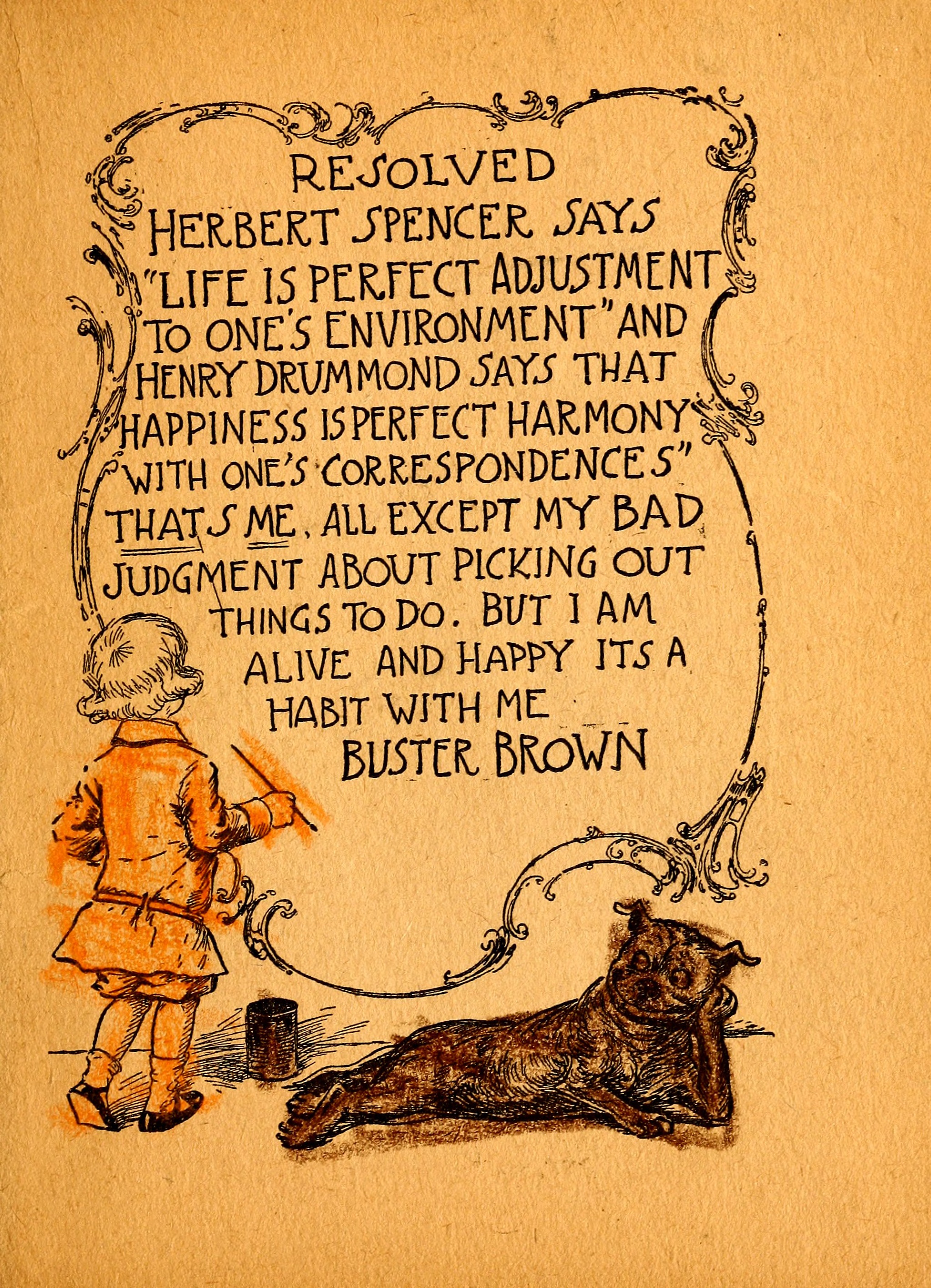 My Resolutions, Buster Brown (R. F. Outcault, Chicago, 1910), page 16. Public domain.