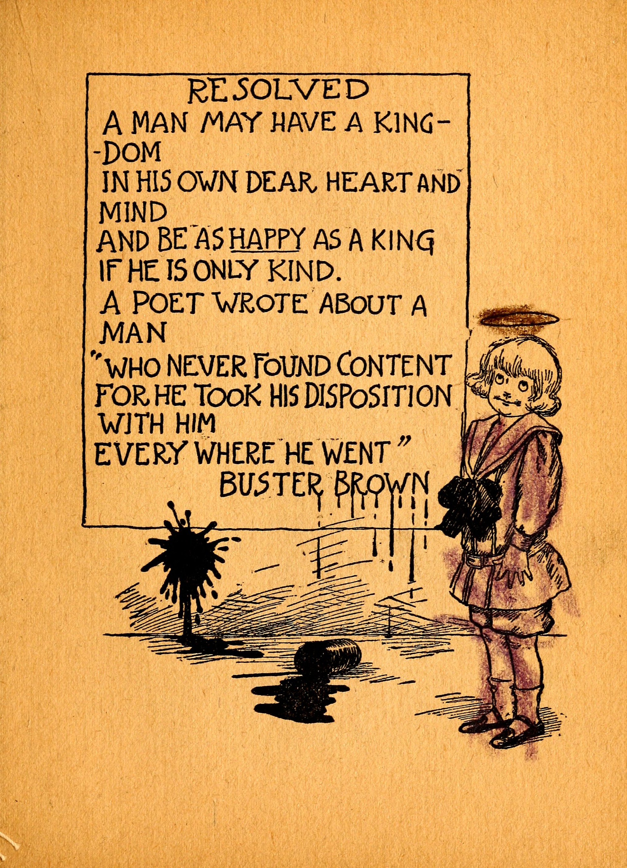 My Resolutions, Buster Brown (R. F. Outcault, Chicago, 1910), page 17. Public domain.