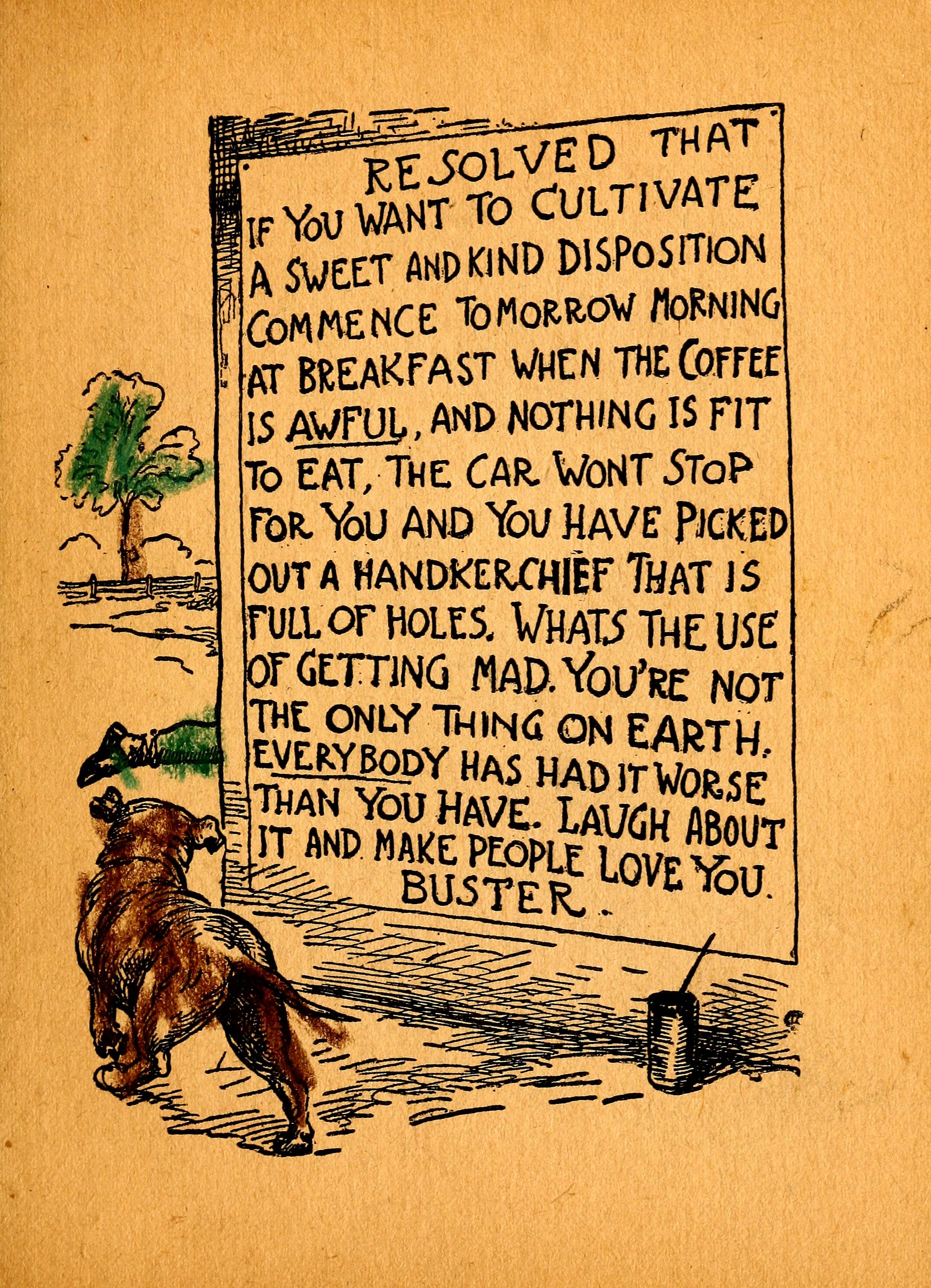 My Resolutions, Buster Brown (R. F. Outcault, Chicago, 1910), page 22. Public domain.