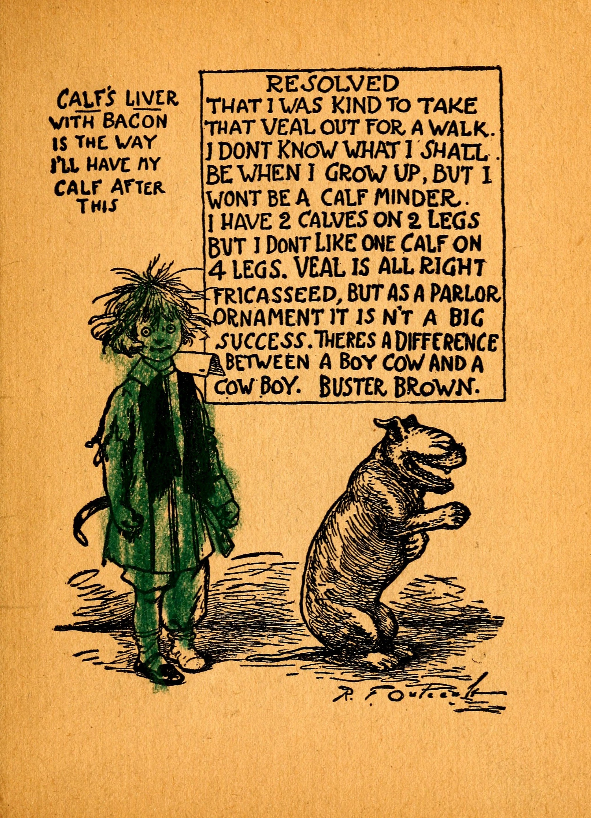 My Resolutions, Buster Brown (R. F. Outcault, Chicago, 1910), page 24. Public domain.