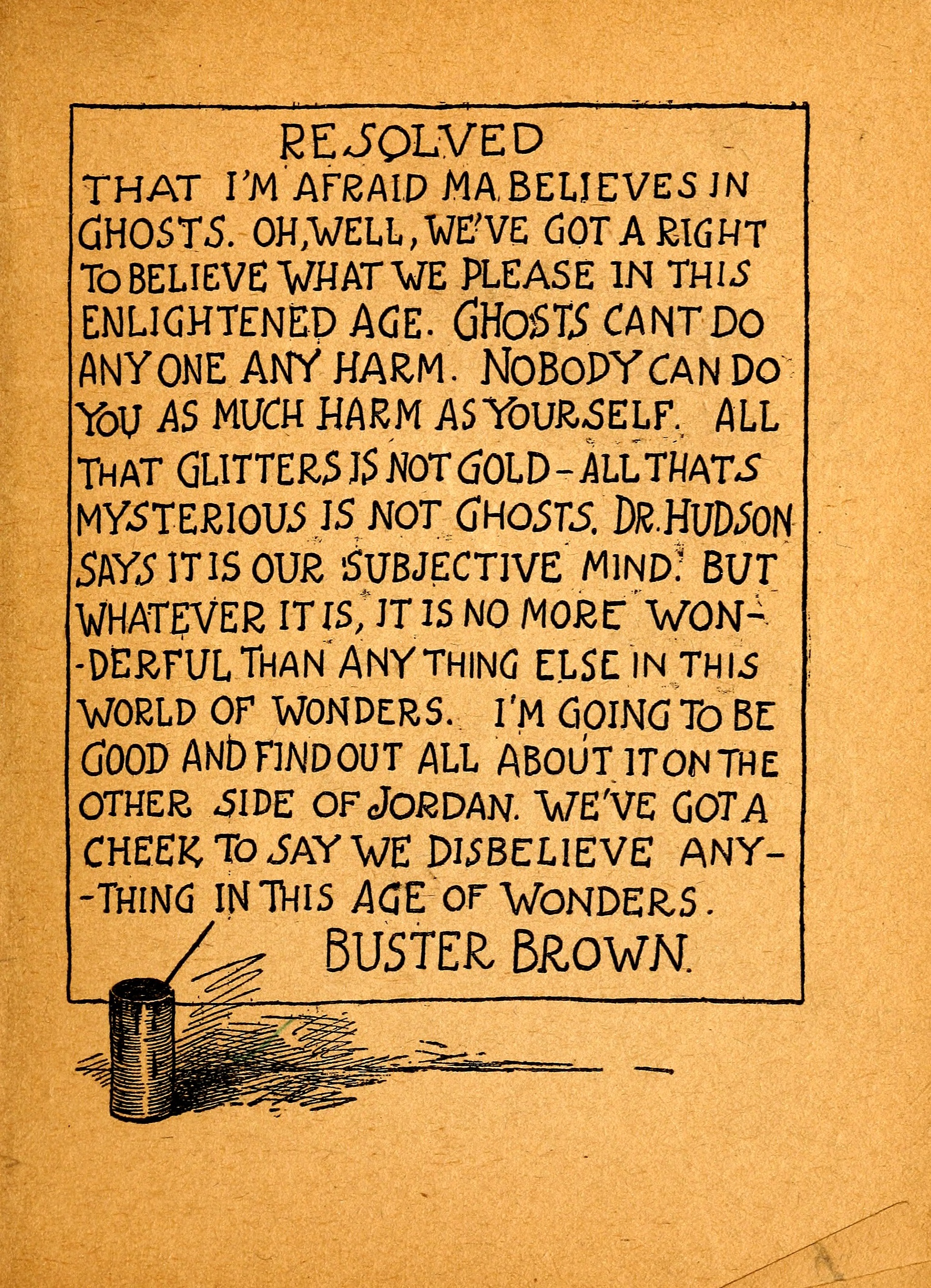 My Resolutions, Buster Brown (R. F. Outcault, Chicago, 1910), page 26. Public domain.