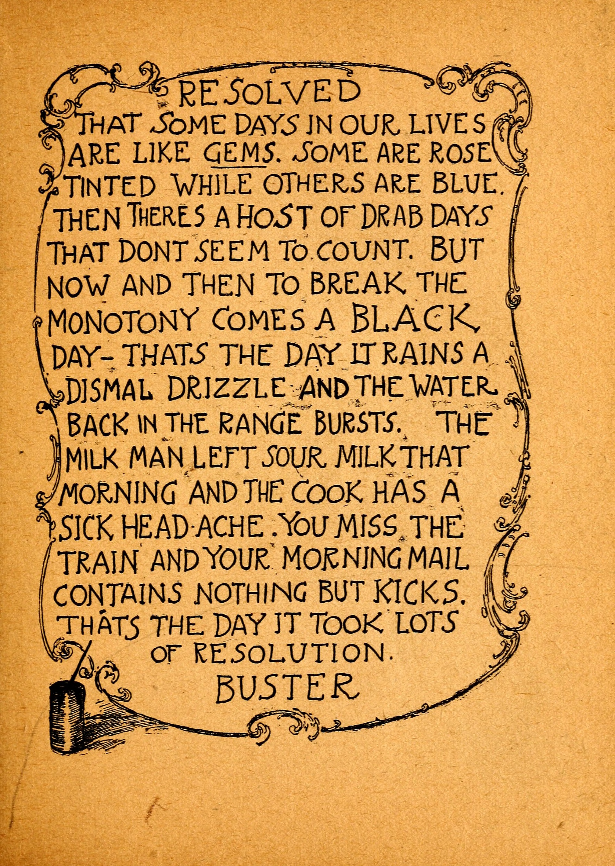 My Resolutions, Buster Brown (R. F. Outcault, Chicago, 1910), page 28. Public domain.