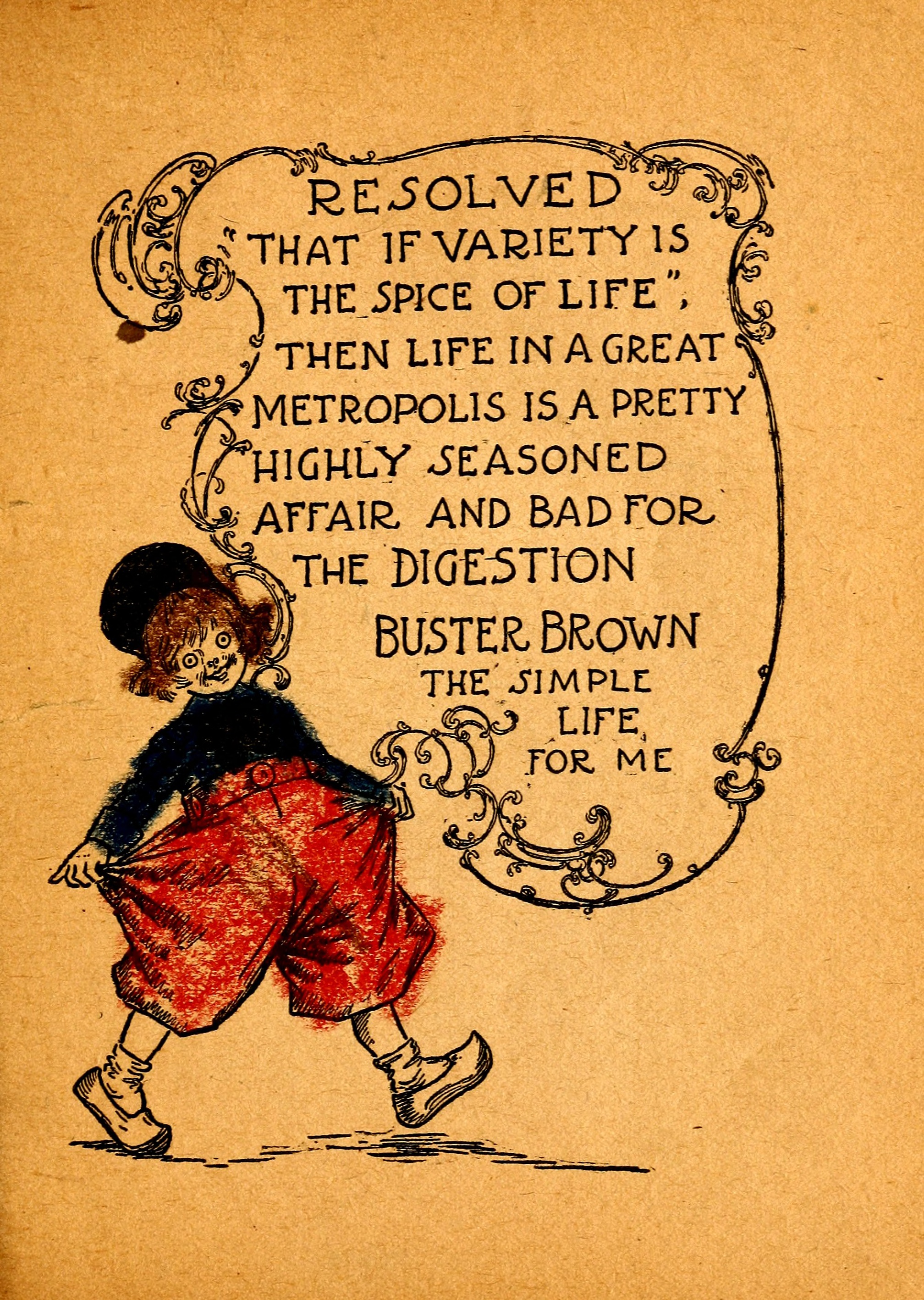 My Resolutions, Buster Brown (R. F. Outcault, Chicago, 1910), page 30. Public domain.