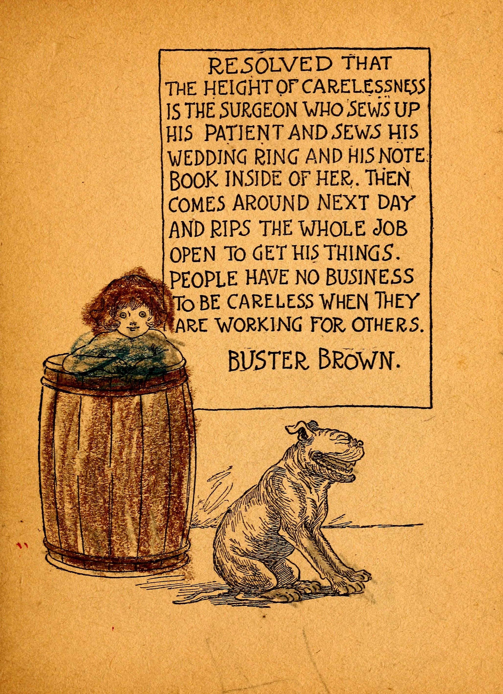 My Resolutions, Buster Brown (R. F. Outcault, Chicago, 1910), page 33. Public domain.