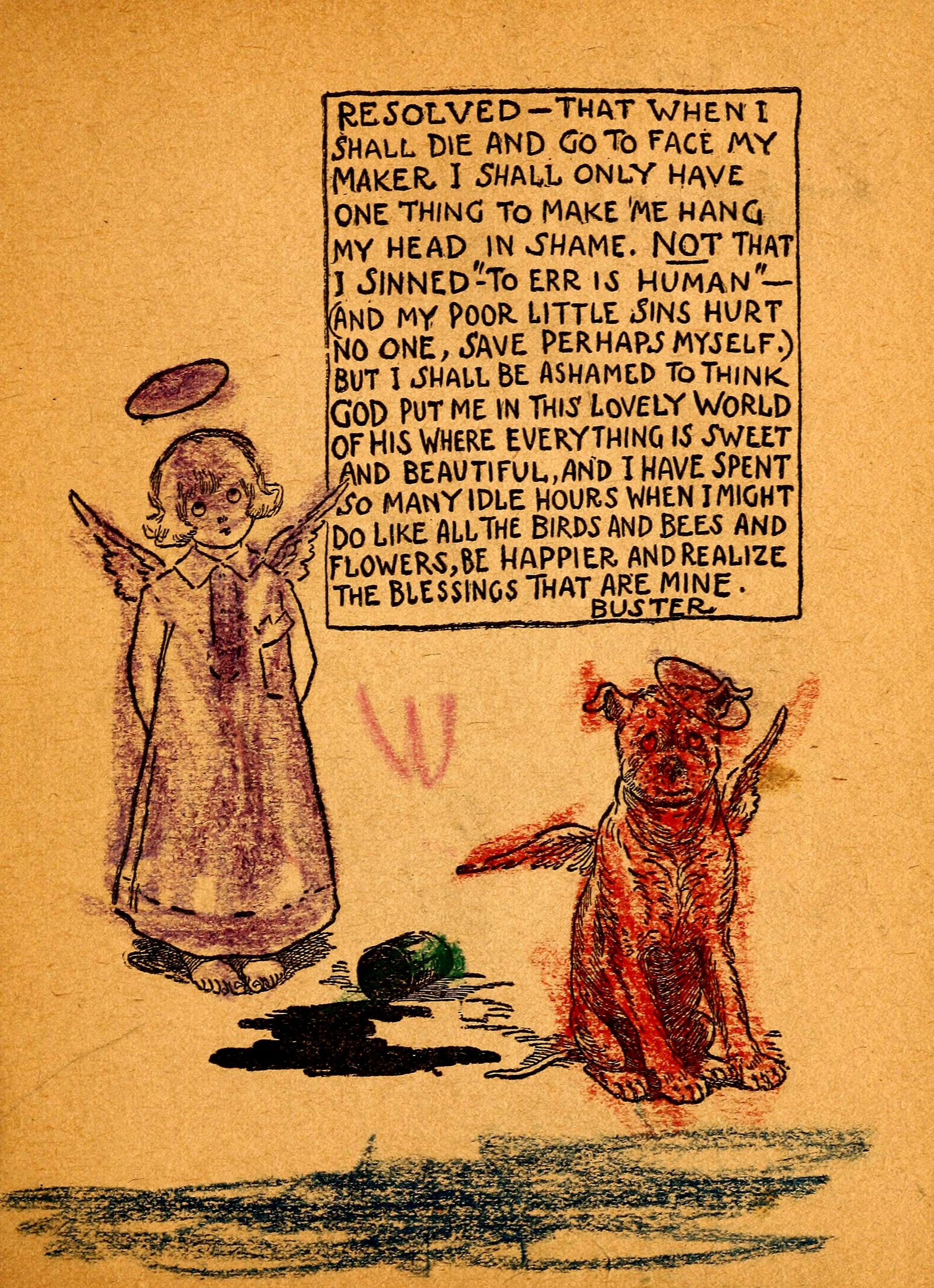 My Resolutions, Buster Brown (R. F. Outcault, Chicago, 1910), page 35. Public domain.