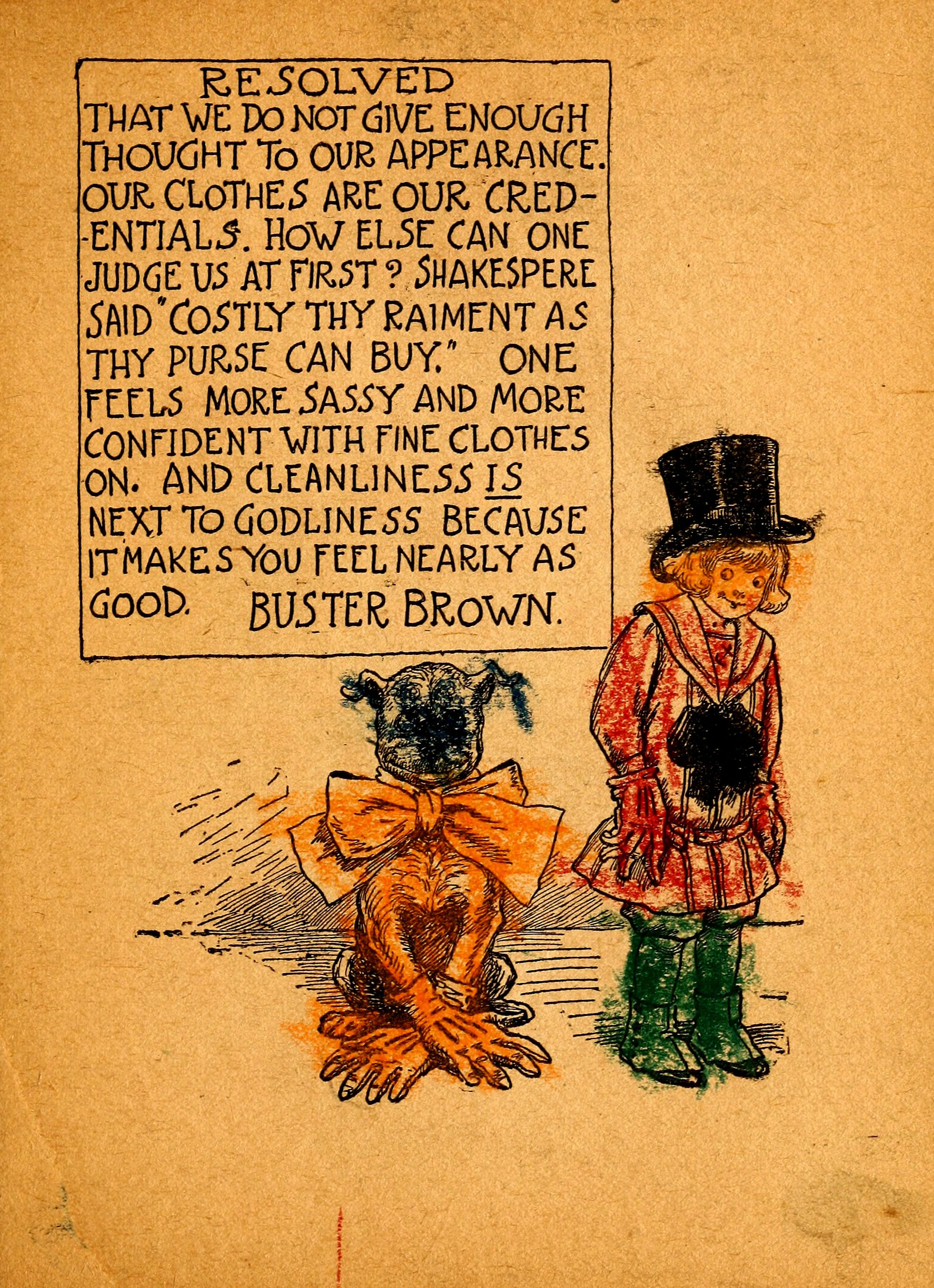 My Resolutions, Buster Brown (R. F. Outcault, Chicago, 1910), page 36. Public domain.