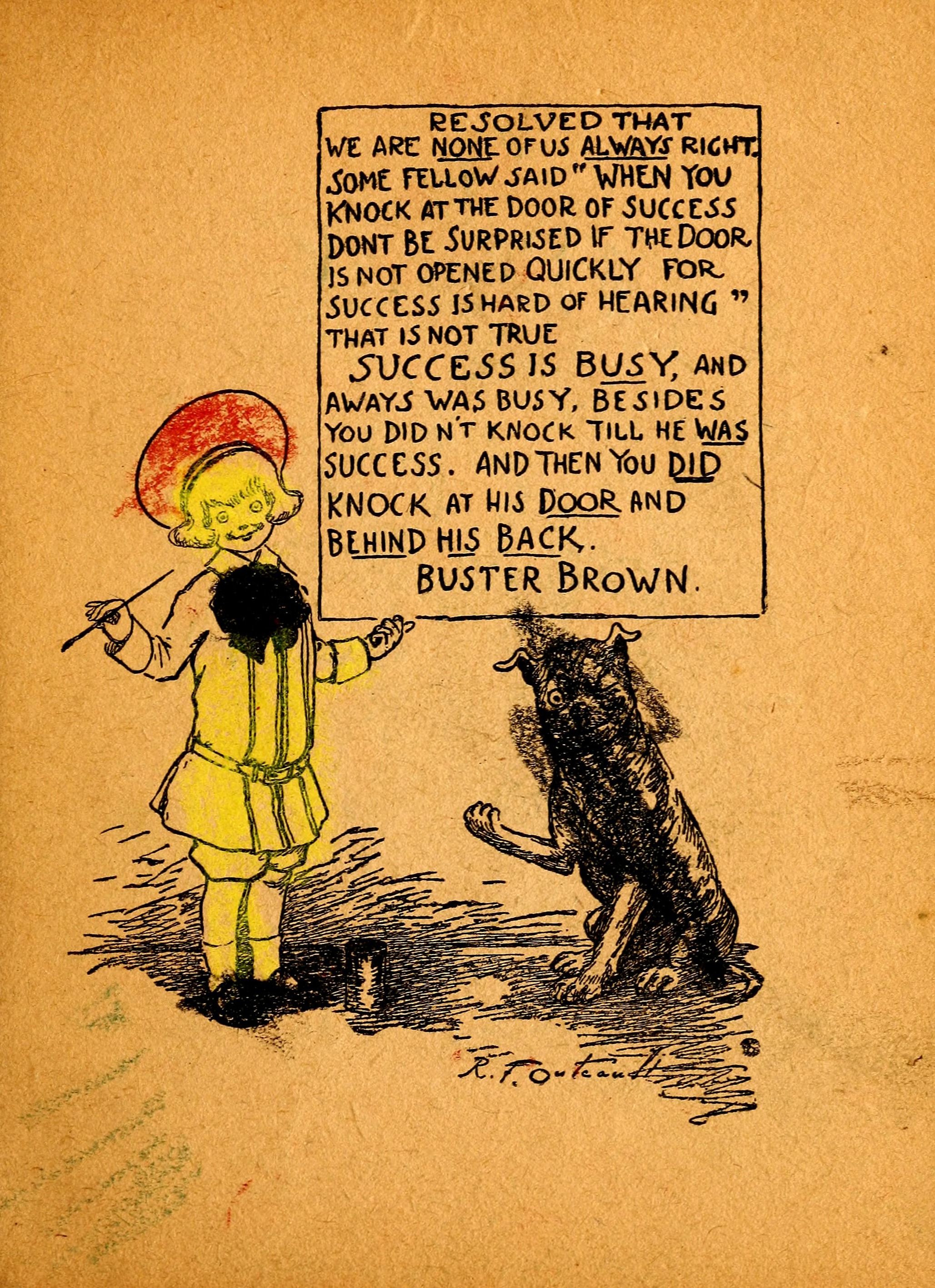 My Resolutions, Buster Brown (R. F. Outcault, Chicago, 1910), page 37. Public domain.