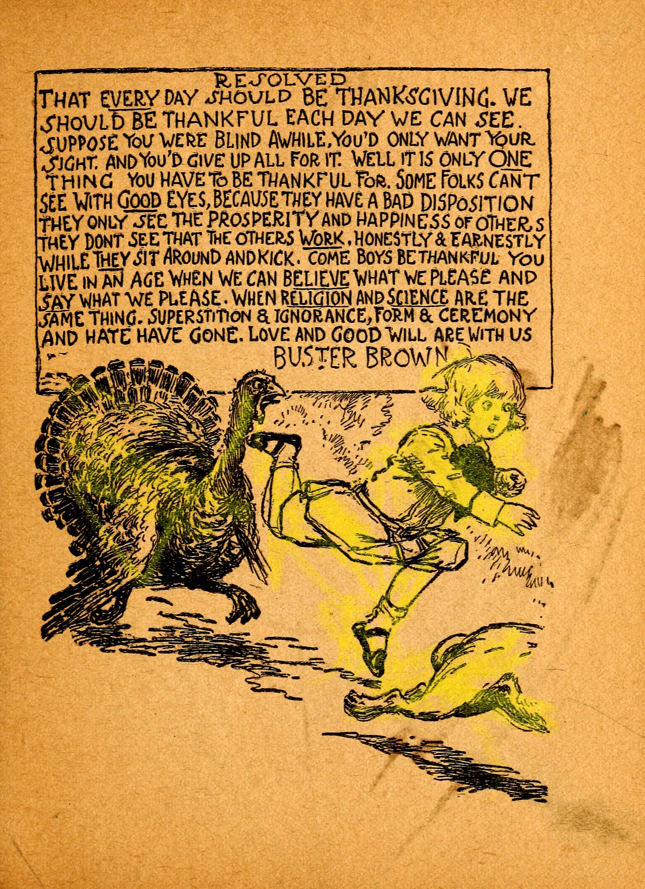 My Resolutions, Buster Brown (R. F. Outcault, Chicago, 1910), page 38. Public domain.