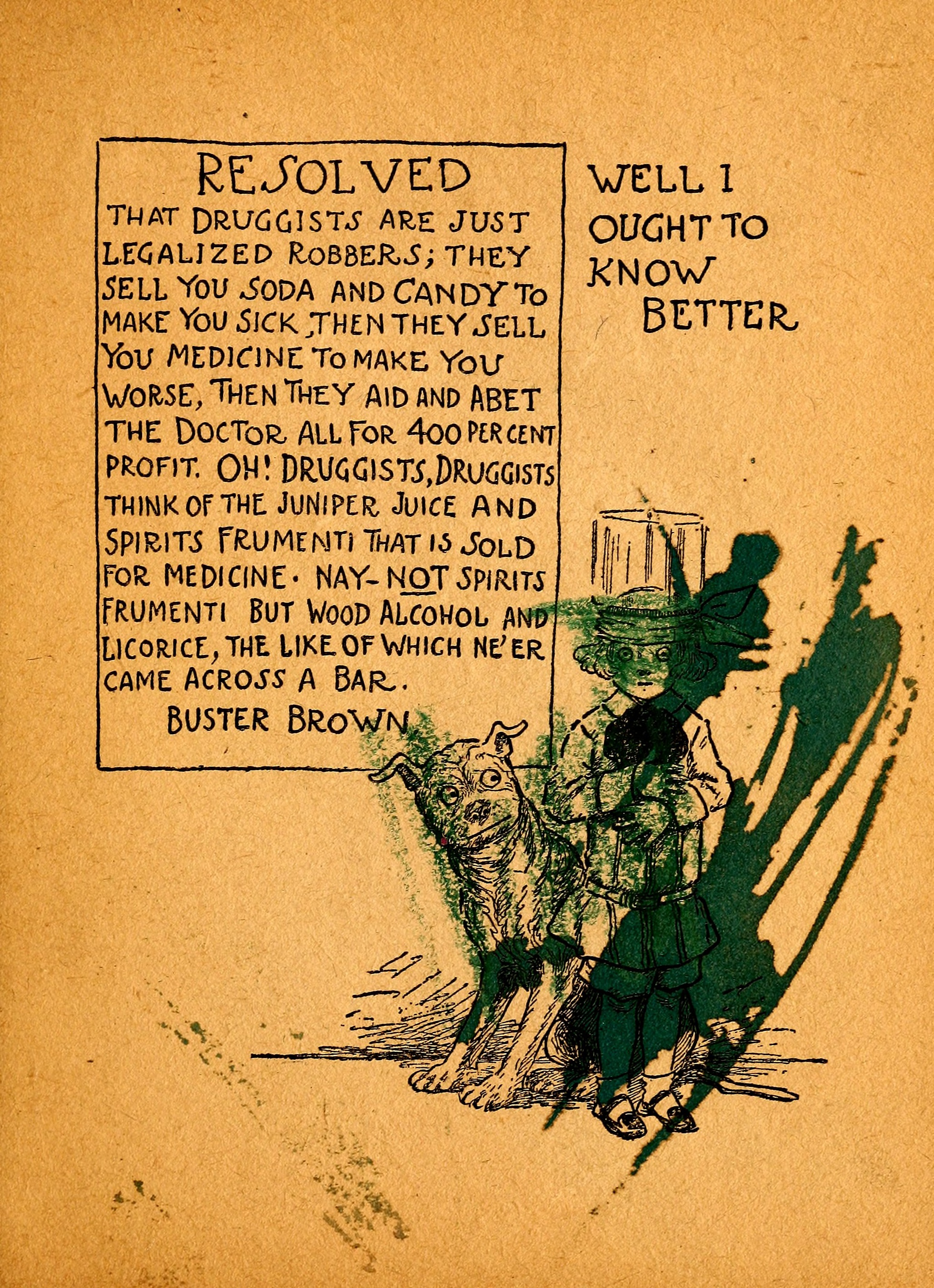 My Resolutions, Buster Brown (R. F. Outcault, Chicago, 1910), page 39. Public domain.