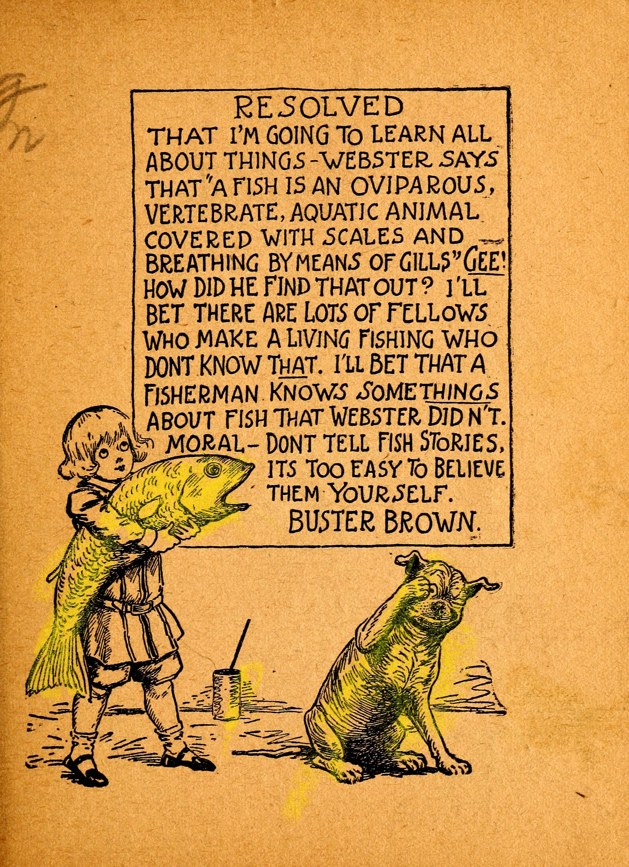 My Resolutions, Buster Brown (R. F. Outcault, Chicago, 1910), page 46. Public domain.