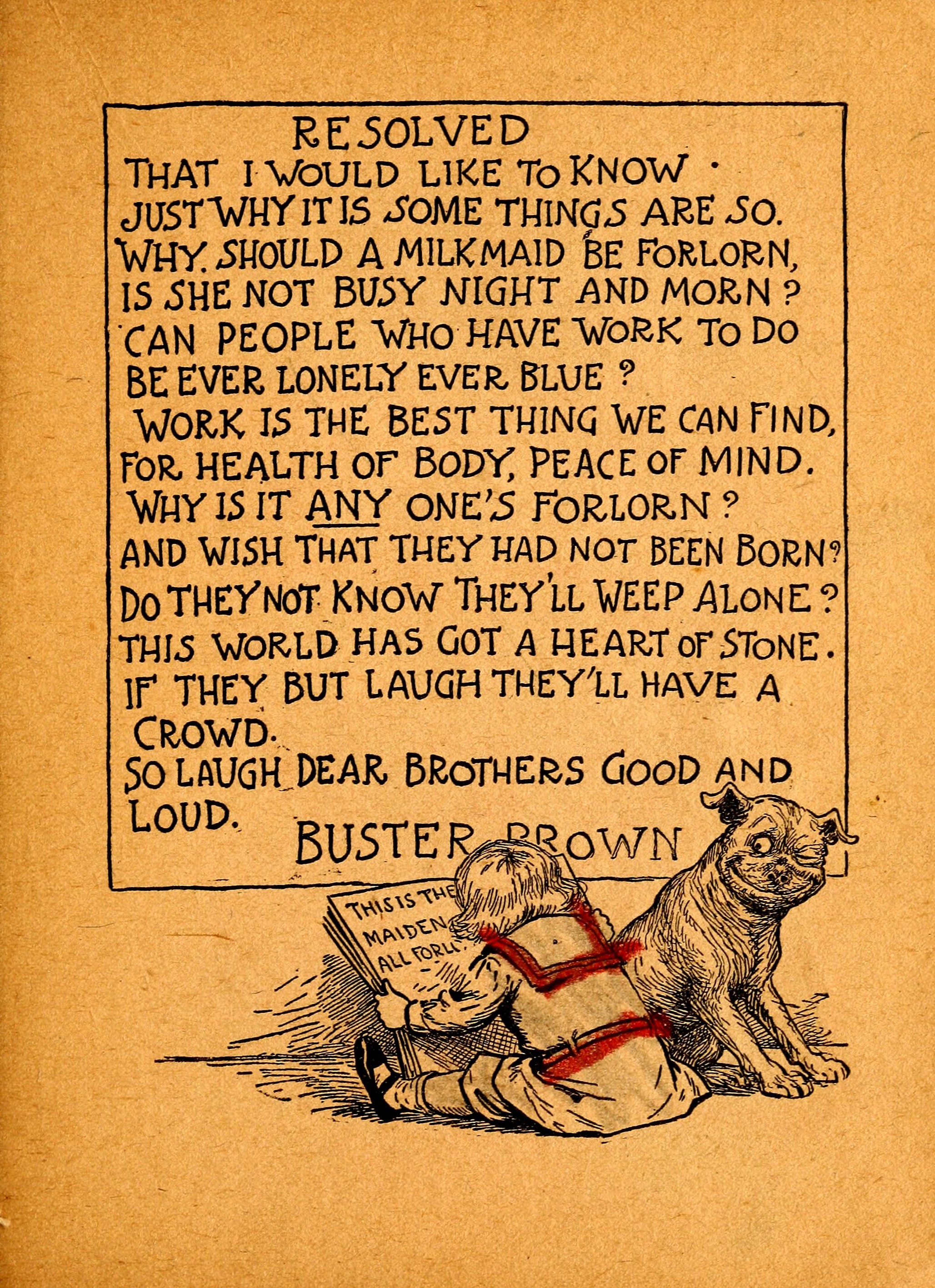 My Resolutions, Buster Brown (R. F. Outcault, Chicago, 1910), page 48. Public domain.