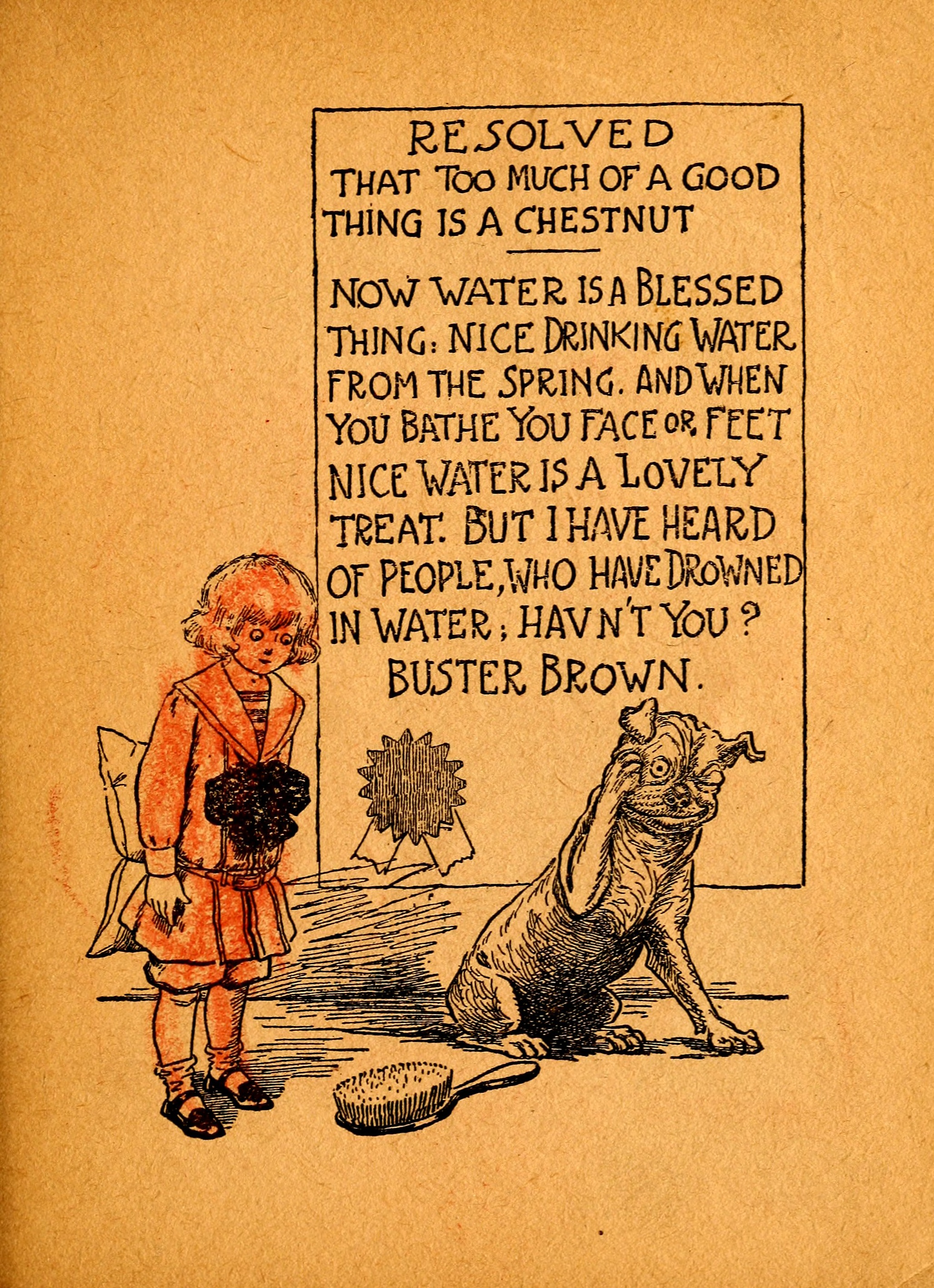 My Resolutions, Buster Brown (R. F. Outcault, Chicago, 1910), page 49. Public domain.