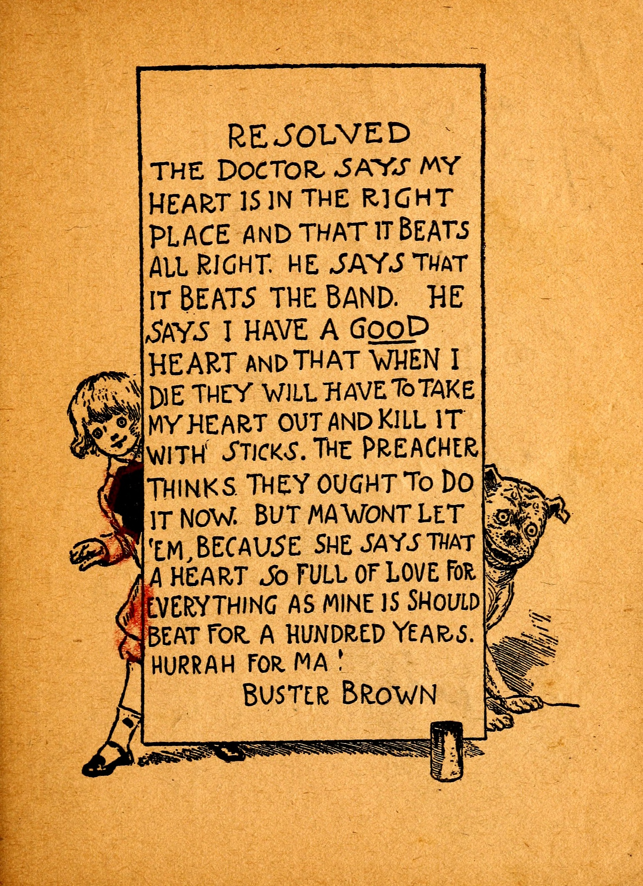 My Resolutions, Buster Brown (R. F. Outcault, Chicago, 1910), page 50. Public domain.