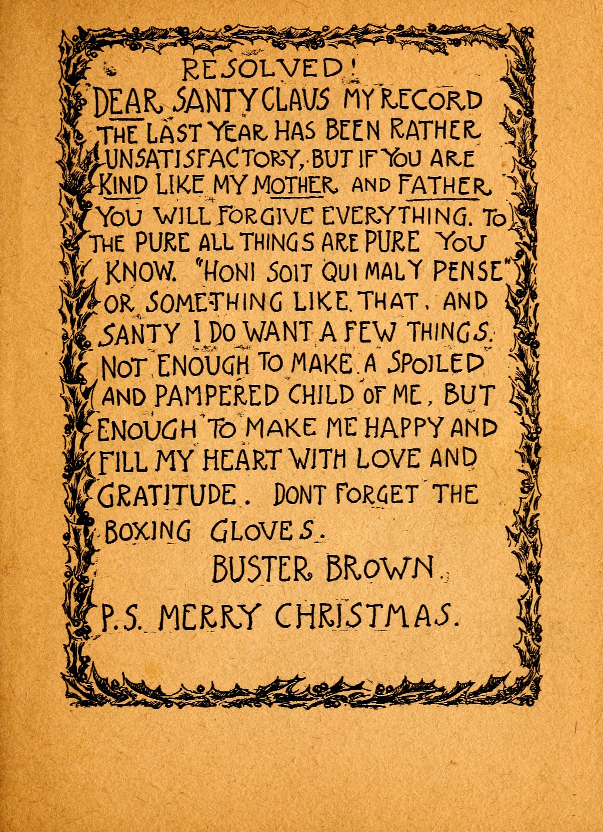 My Resolutions, Buster Brown (R. F. Outcault, Chicago, 1910), page 51. Public domain.