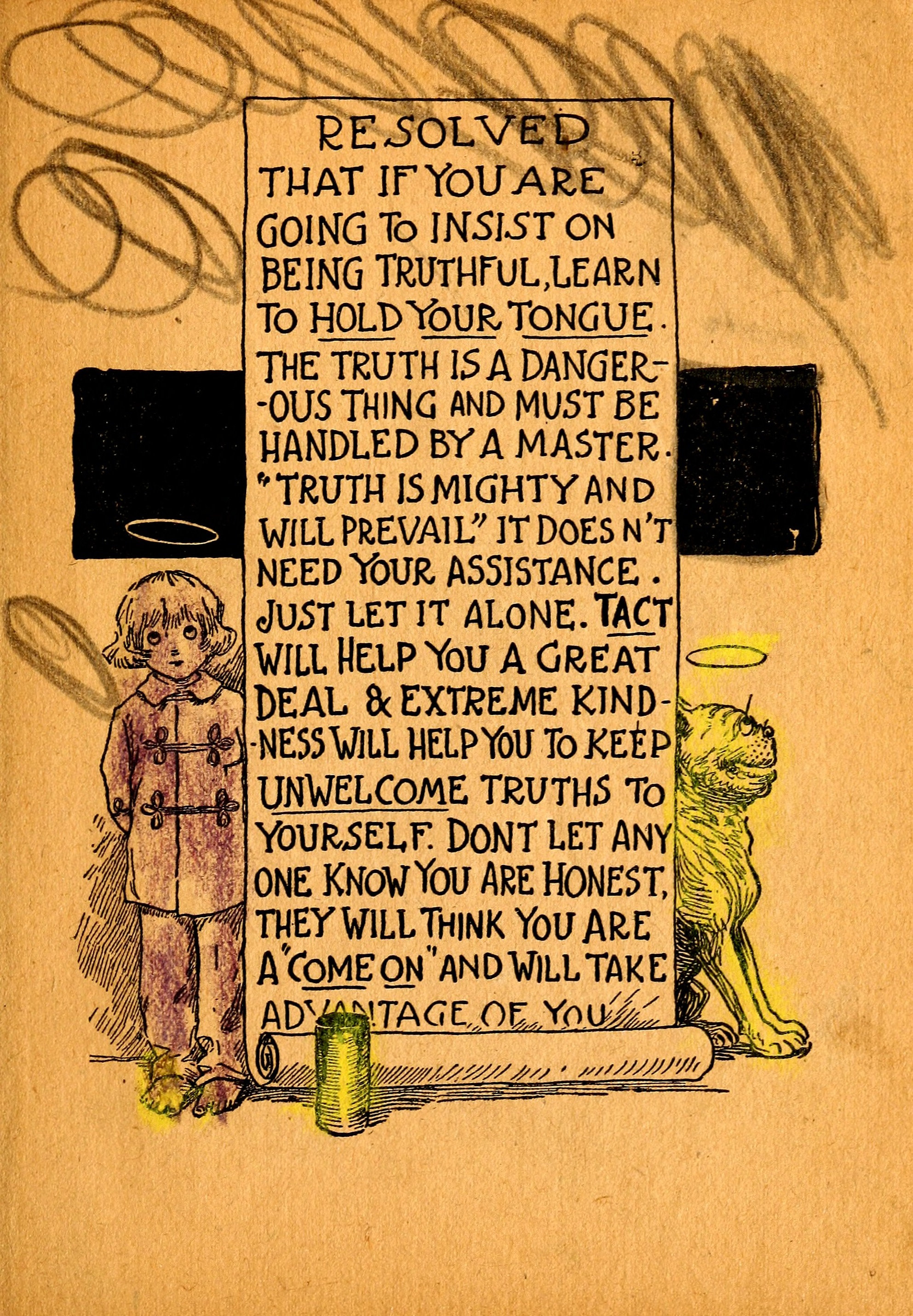 My Resolutions, Buster Brown (R. F. Outcault, Chicago, 1910), page 8. Public domain.