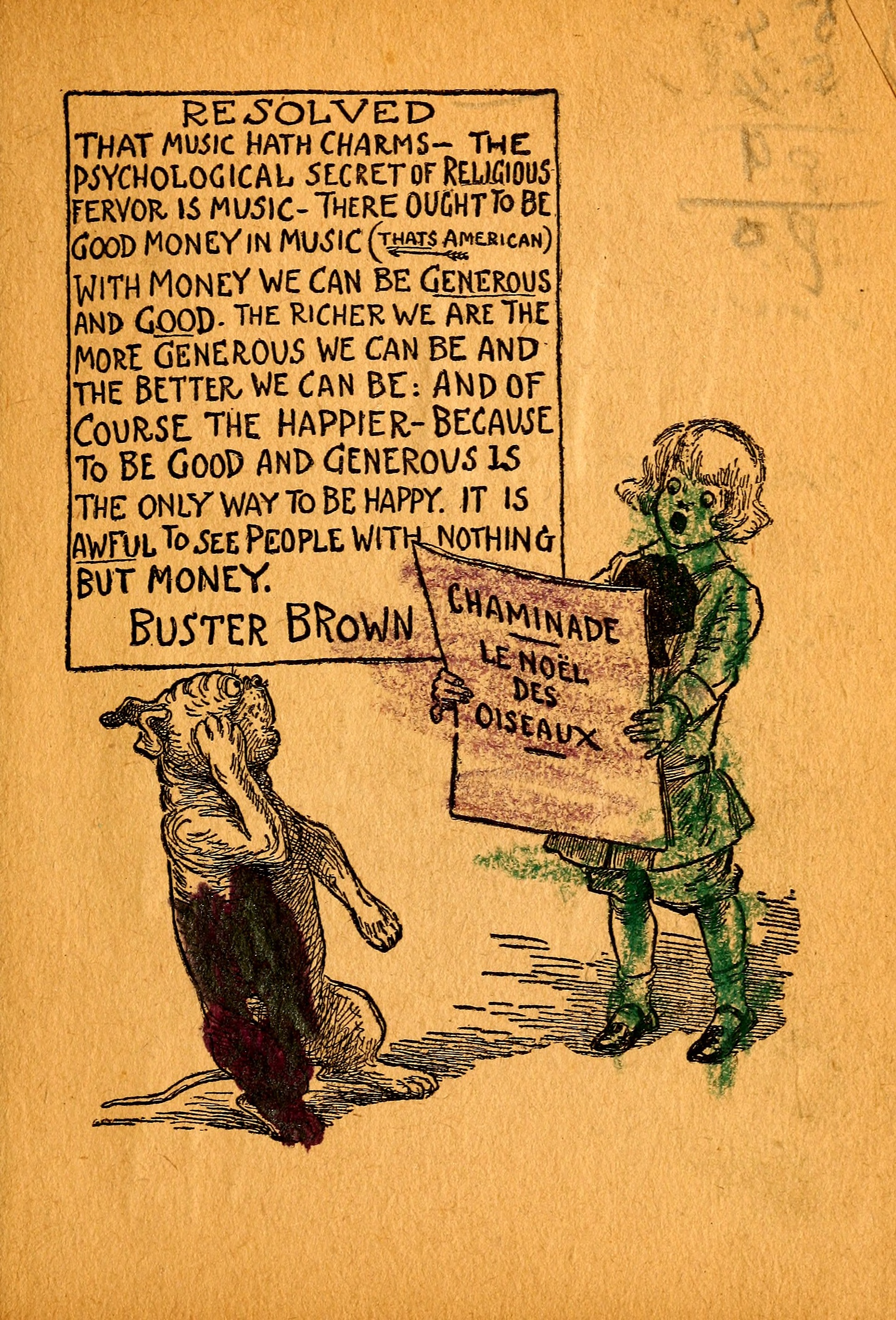 My Resolutions, Buster Brown (R. F. Outcault, Chicago, 1910), page 9. Public domain.