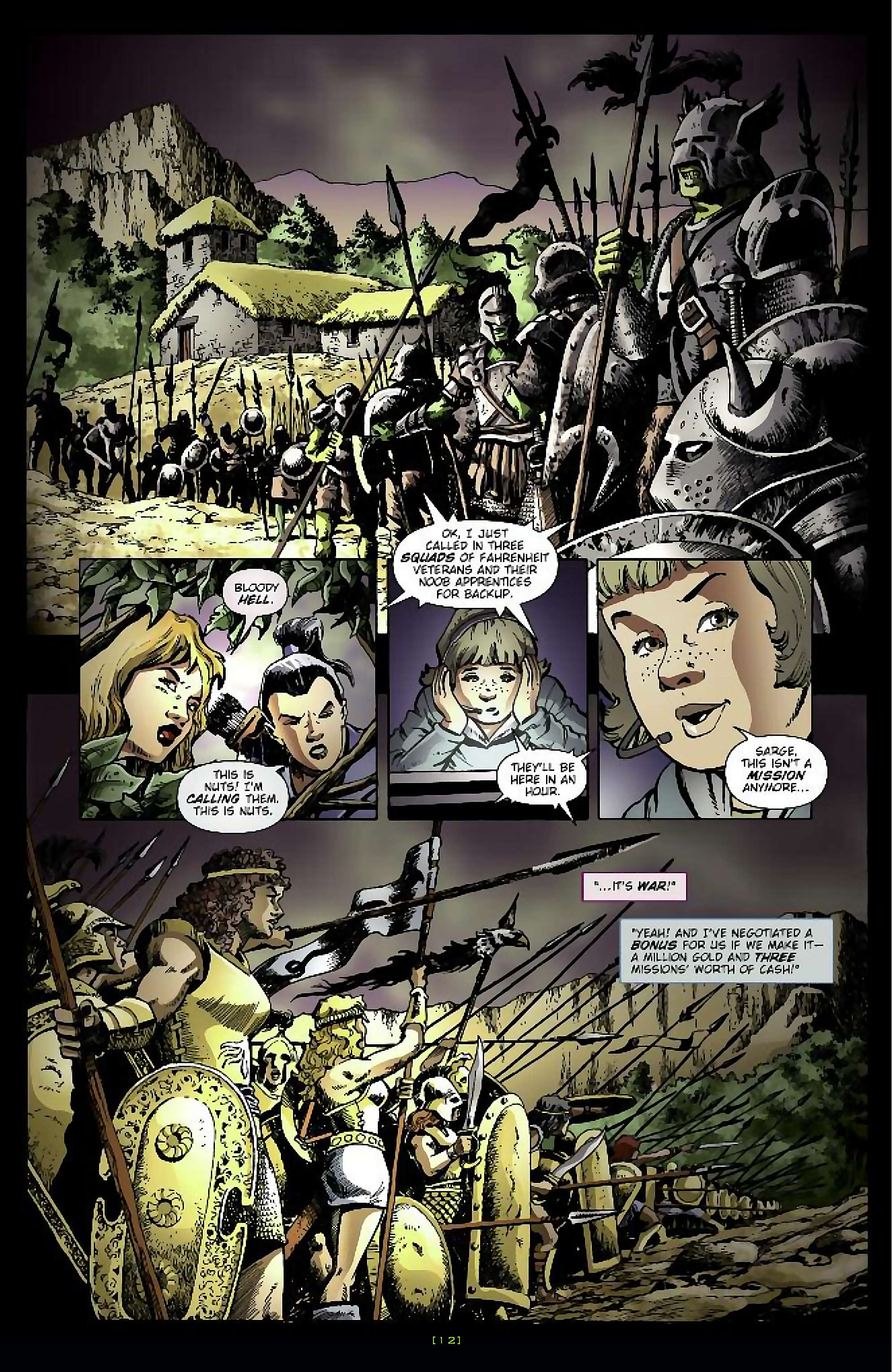 Cory Doctorow's Futuristic Tales of the Here and Now — Anda's Game, page 13. Story by Cory Doctorow. Adapted by Dara Naraghi, art by Esteve Polls, colors by Robert Studio, letters by Neil Uyetake, edited by Ted Adams. IDW Publishing. CC BY-NC-SA 3.0 US.