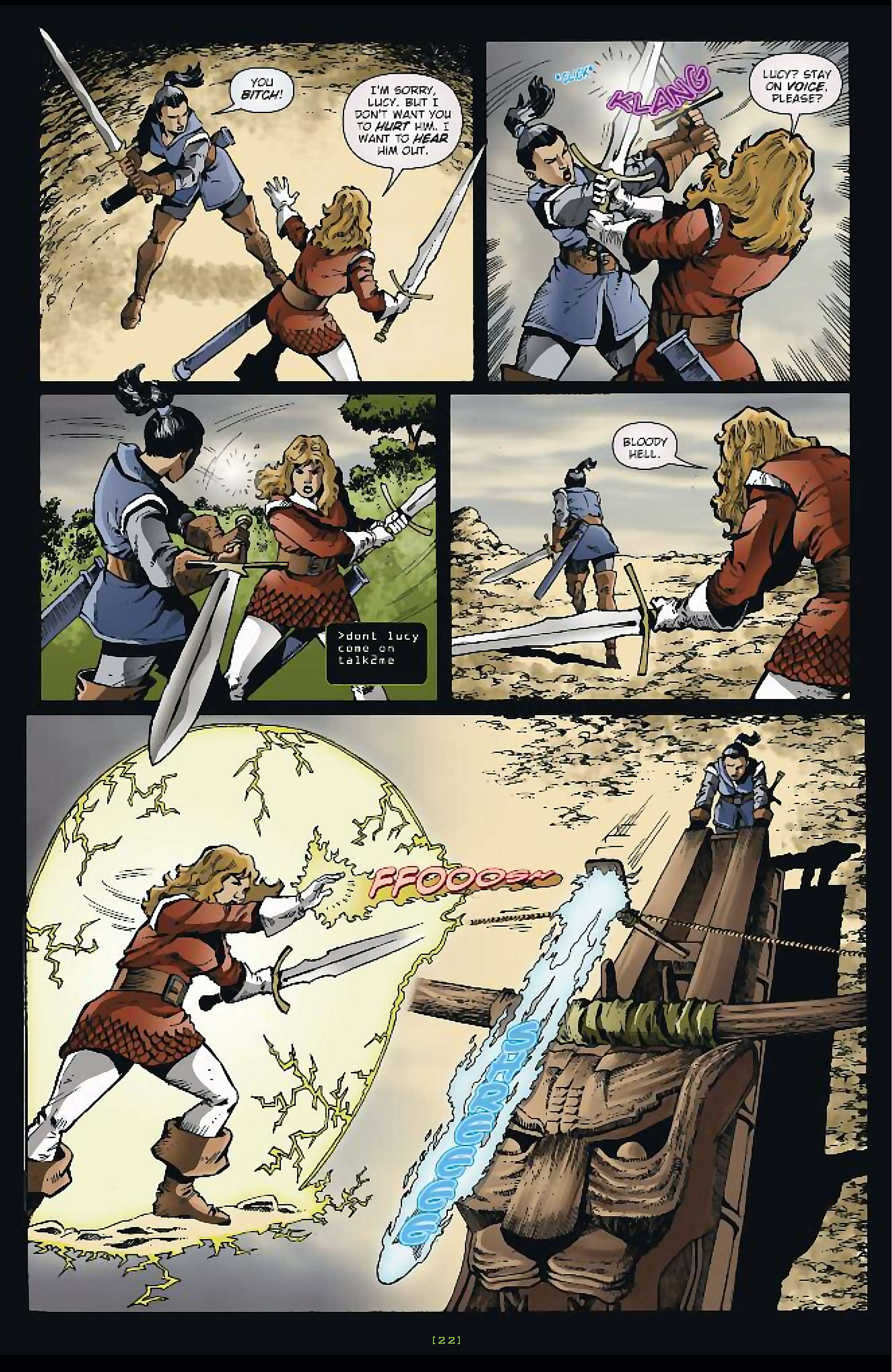 Cory Doctorow's Futuristic Tales of the Here and Now — Anda's Game, page 23. Story by Cory Doctorow. Adapted by Dara Naraghi, art by Esteve Polls, colors by Robert Studio, letters by Neil Uyetake, edited by Ted Adams. IDW Publishing. CC BY-NC-SA 3.0 US.