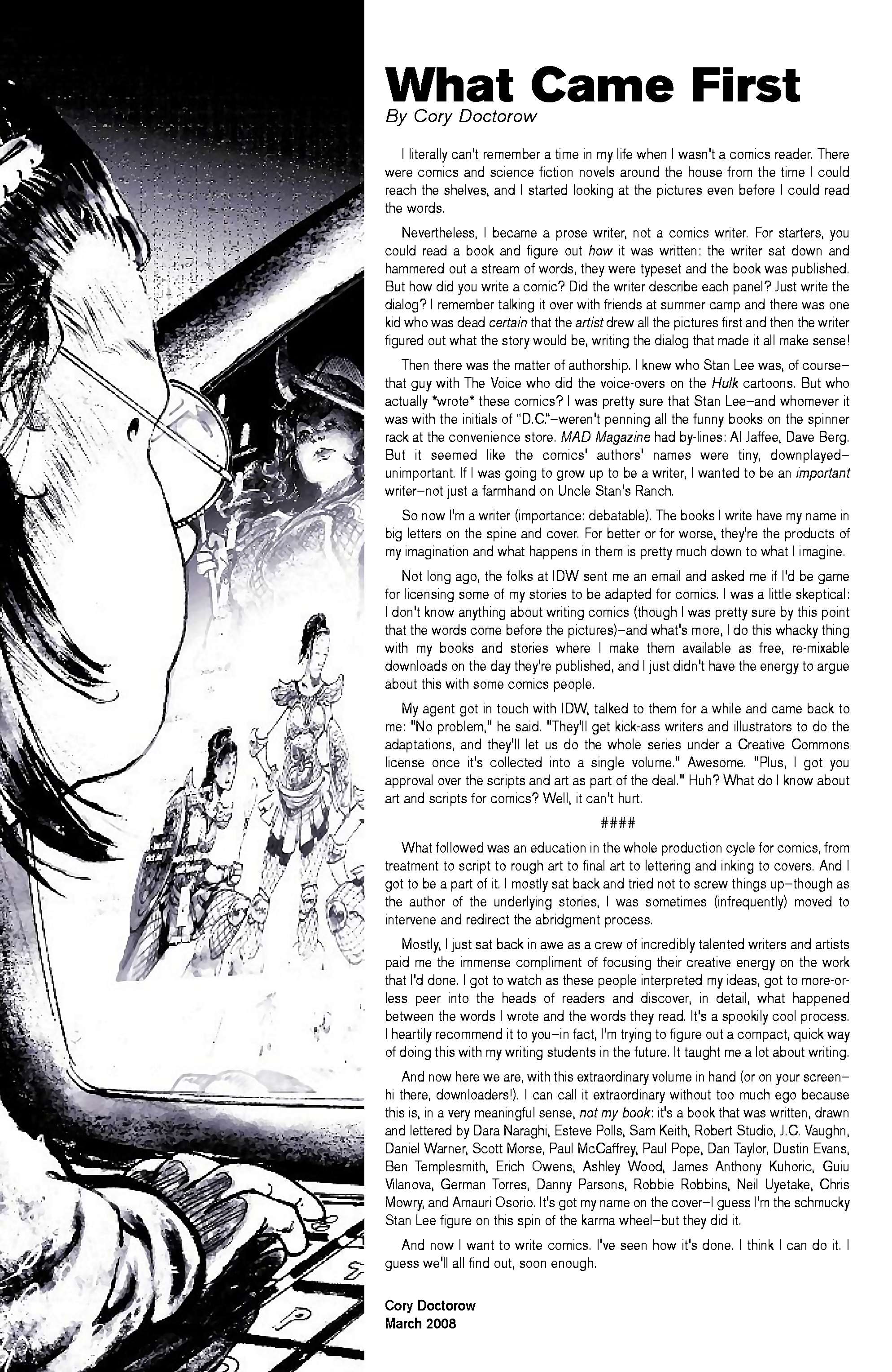 Cory Doctorow's Futuristic Tales of the Here and Now — Anda's Game, page 4. Story by Cory Doctorow. Adapted by Dara Naraghi, art by Esteve Polls, colors by Robert Studio, letters by Neil Uyetake, edited by Ted Adams. IDW Publishing. CC BY-NC-SA 3.0 US.