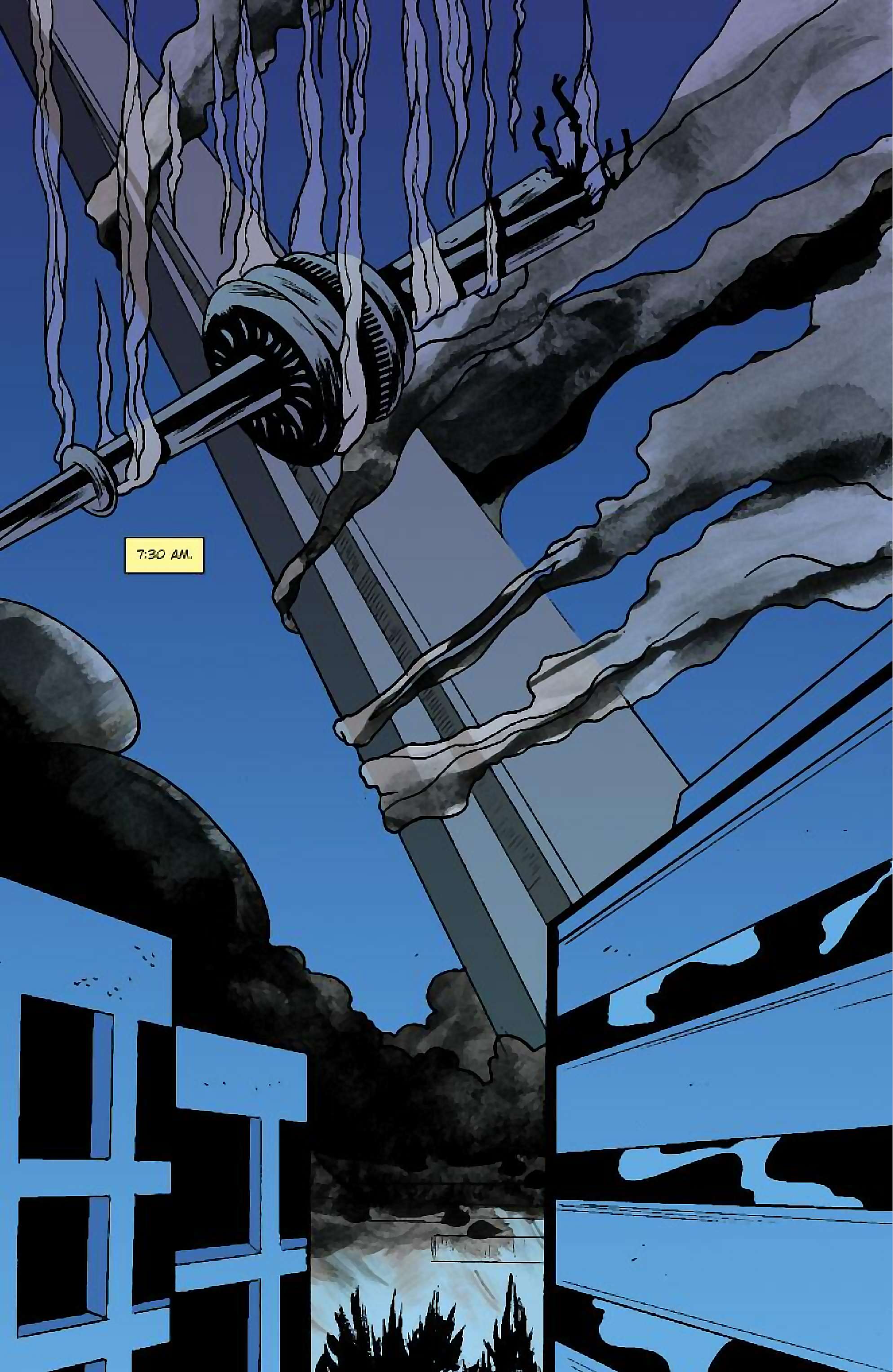 Cory Doctorow's Futuristic Tales of the Here and Now — When Sysadmins Ruled the Earth, page 11. Story by Cory Doctorow. Adapted by J.C. Vaughn, art by Daniel Warner, letters by Robbie Robbins, edited by Tom Waltz. IDW Publishing. CC BY-NC-SA 3.0 US.