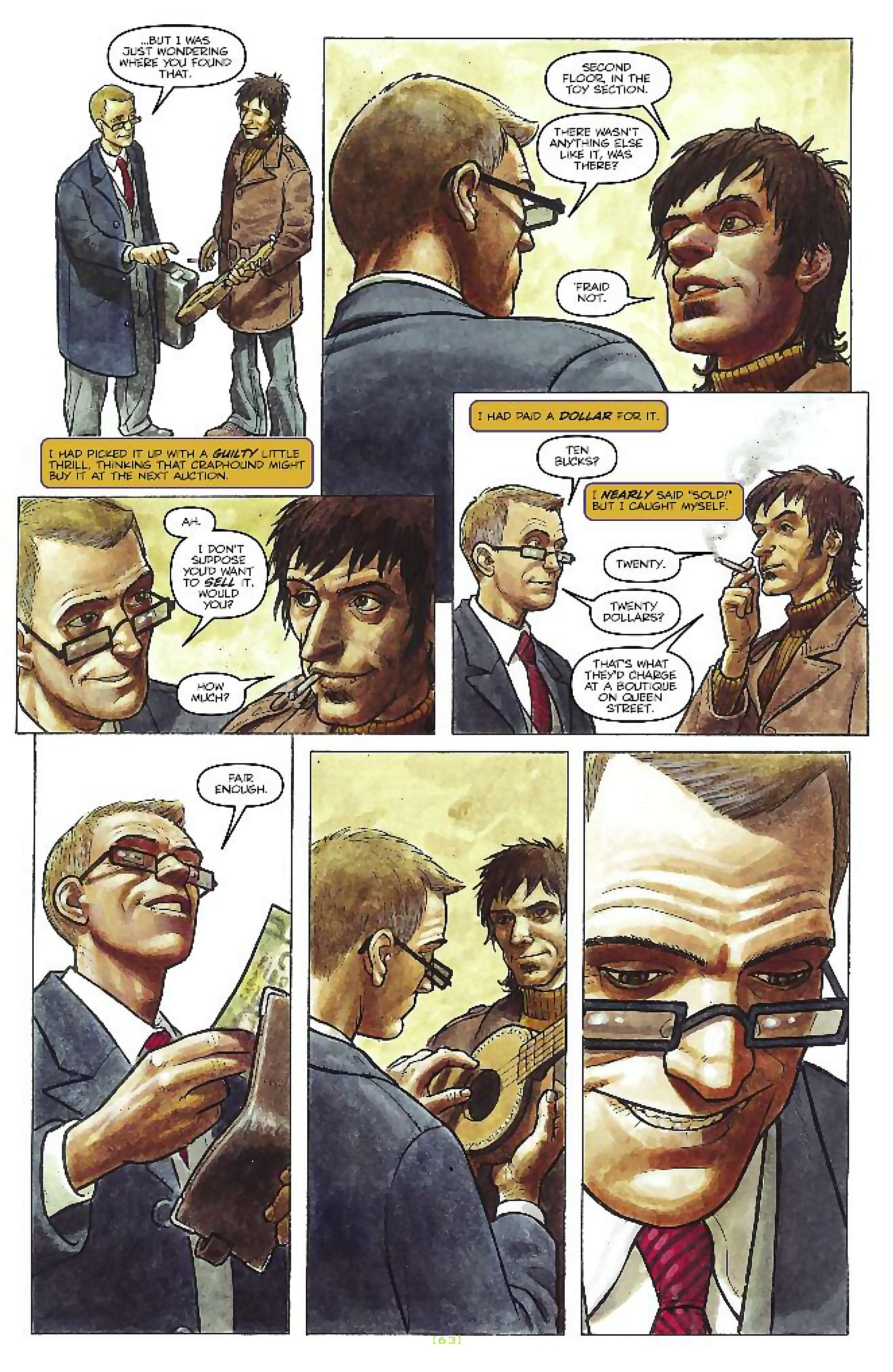 Cory Doctorow's Futuristic Tales of the Here and Now — Craphound, page 12. Story by Cory Doctorow. Adapted by Dara Naraghi, art by Paul McCaffrey, letters by Robbie Robbins, edited by Tom Waltz. IDW Publishing. CC BY-NC-SA 3.0 US.