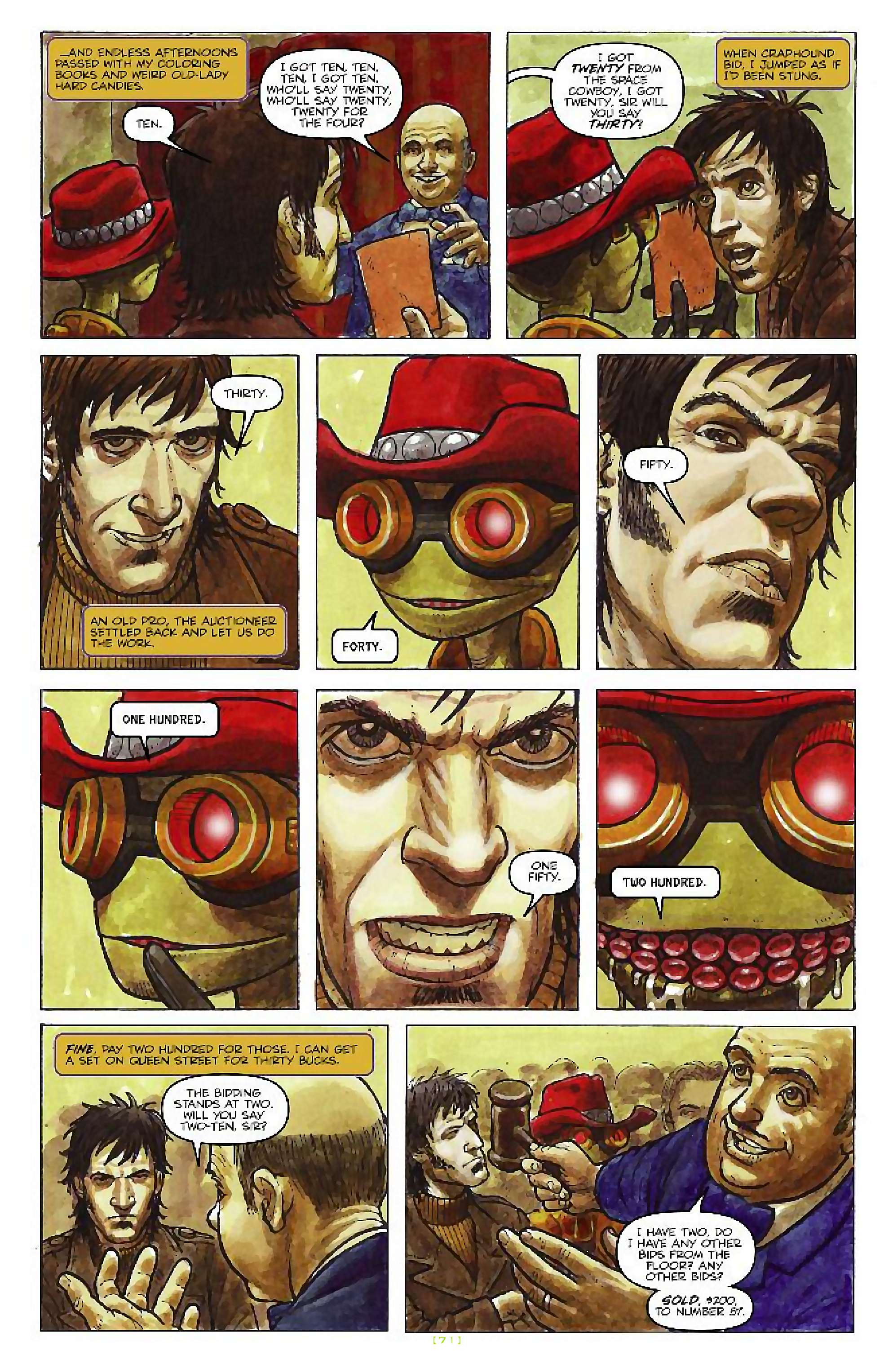 Cory Doctorow's Futuristic Tales of the Here and Now — Craphound, page 20. Story by Cory Doctorow. Adapted by Dara Naraghi, art by Paul McCaffrey, letters by Robbie Robbins, edited by Tom Waltz. IDW Publishing. CC BY-NC-SA 3.0 US.
