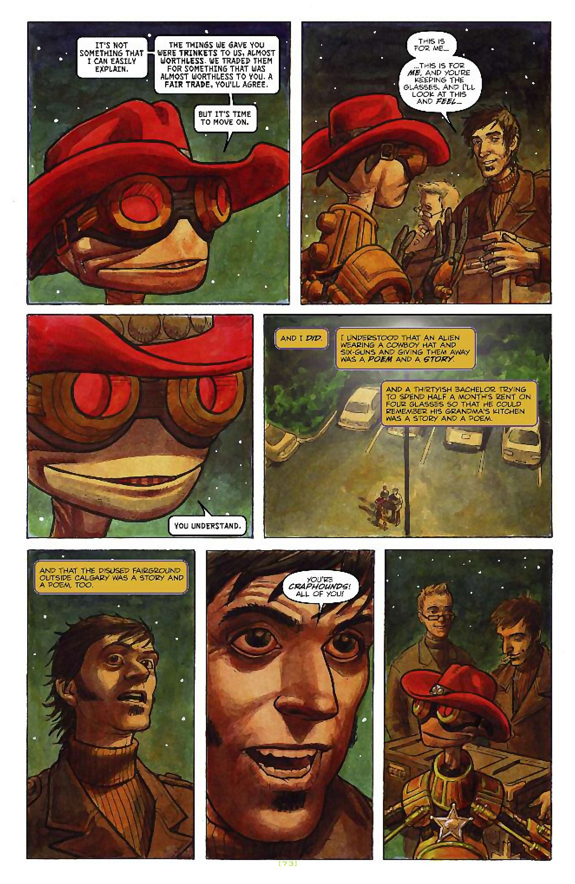 Cory Doctorow's Futuristic Tales of the Here and Now — Craphound, page 22. Story by Cory Doctorow. Adapted by Dara Naraghi, art by Paul McCaffrey, letters by Robbie Robbins, edited by Tom Waltz. IDW Publishing. CC BY-NC-SA 3.0 US.