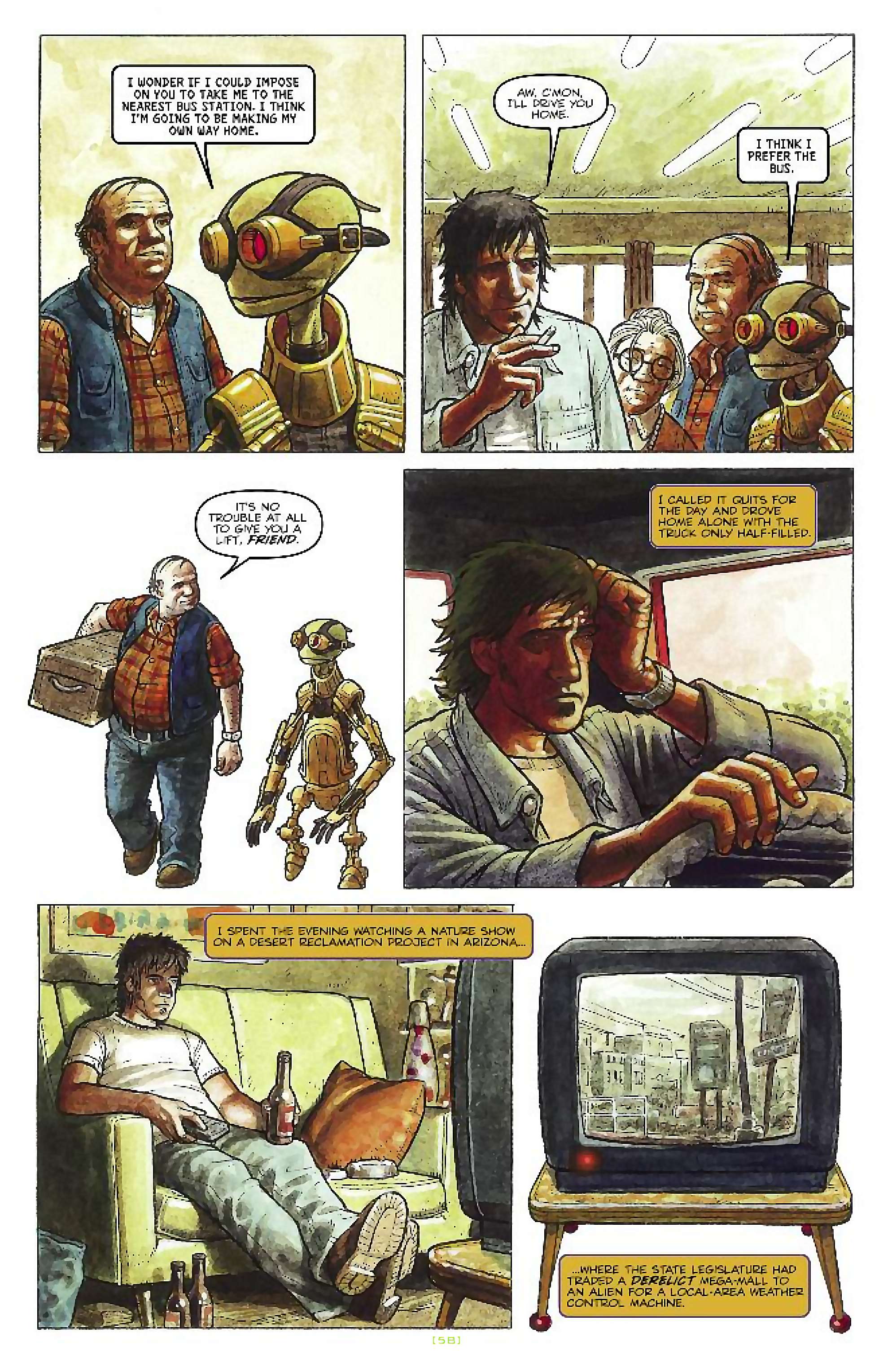 Cory Doctorow's Futuristic Tales of the Here and Now — Craphound, page 7. Story by Cory Doctorow. Adapted by Dara Naraghi, art by Paul McCaffrey, letters by Robbie Robbins, edited by Tom Waltz. IDW Publishing. CC BY-NC-SA 3.0 US.