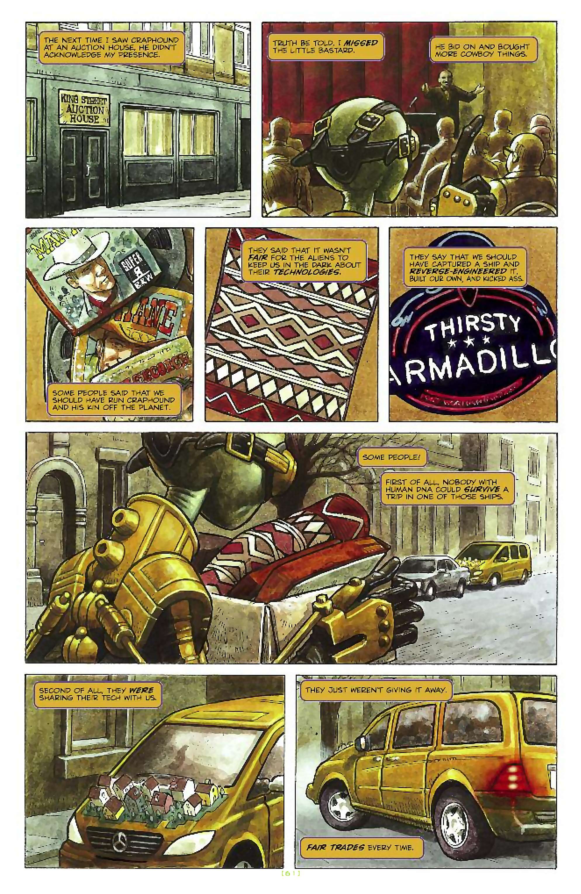 Cory Doctorow's Futuristic Tales of the Here and Now — Craphound, page 10. Story by Cory Doctorow. Adapted by Dara Naraghi, art by Paul McCaffrey, letters by Robbie Robbins, edited by Tom Waltz. IDW Publishing. CC BY-NC-SA 3.0 US.