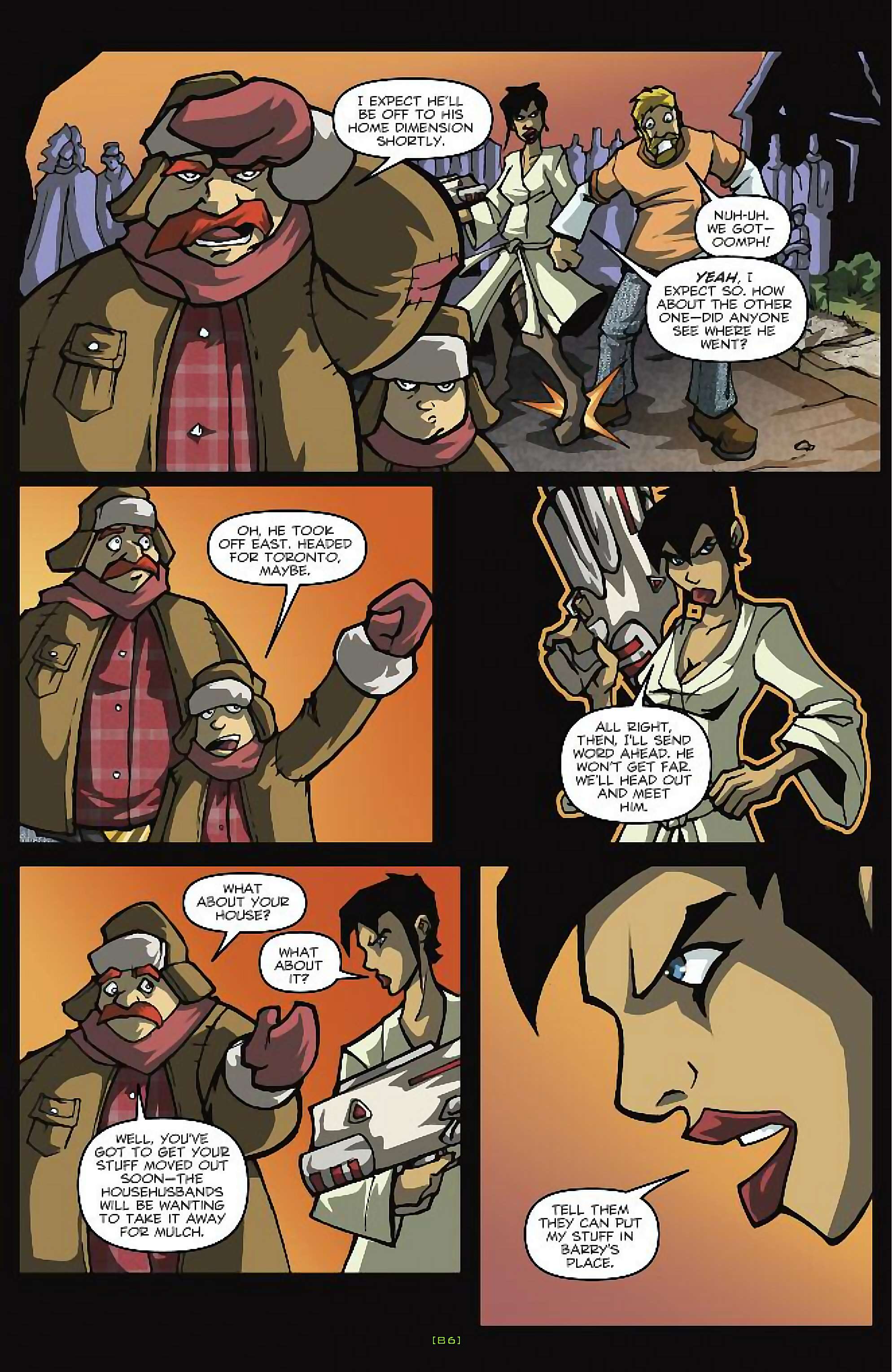 Cory Doctorow's Futuristic Tales of the Here and Now — Nimby and the D-Hoppers, page 11. Story by Cory Doctorow. Adapted by Dan Taylor, art by Dustin Evans, letters by Robbie Robbins, edited by Tom Waltz. IDW Publishing. CC BY-NC-SA 3.0 US.