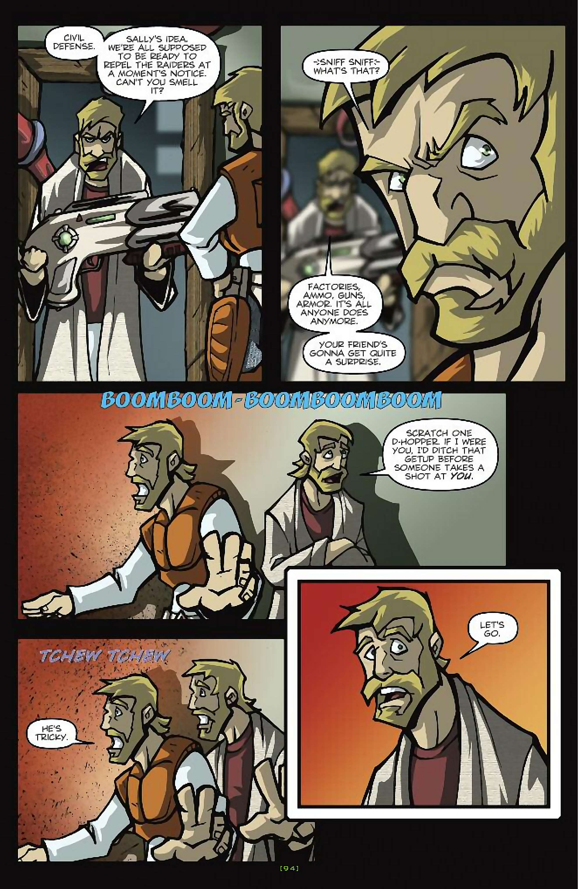 Cory Doctorow's Futuristic Tales of the Here and Now — Nimby and the D-Hoppers, page 19. Story by Cory Doctorow. Adapted by Dan Taylor, art by Dustin Evans, letters by Robbie Robbins, edited by Tom Waltz. IDW Publishing. CC BY-NC-SA 3.0 US.