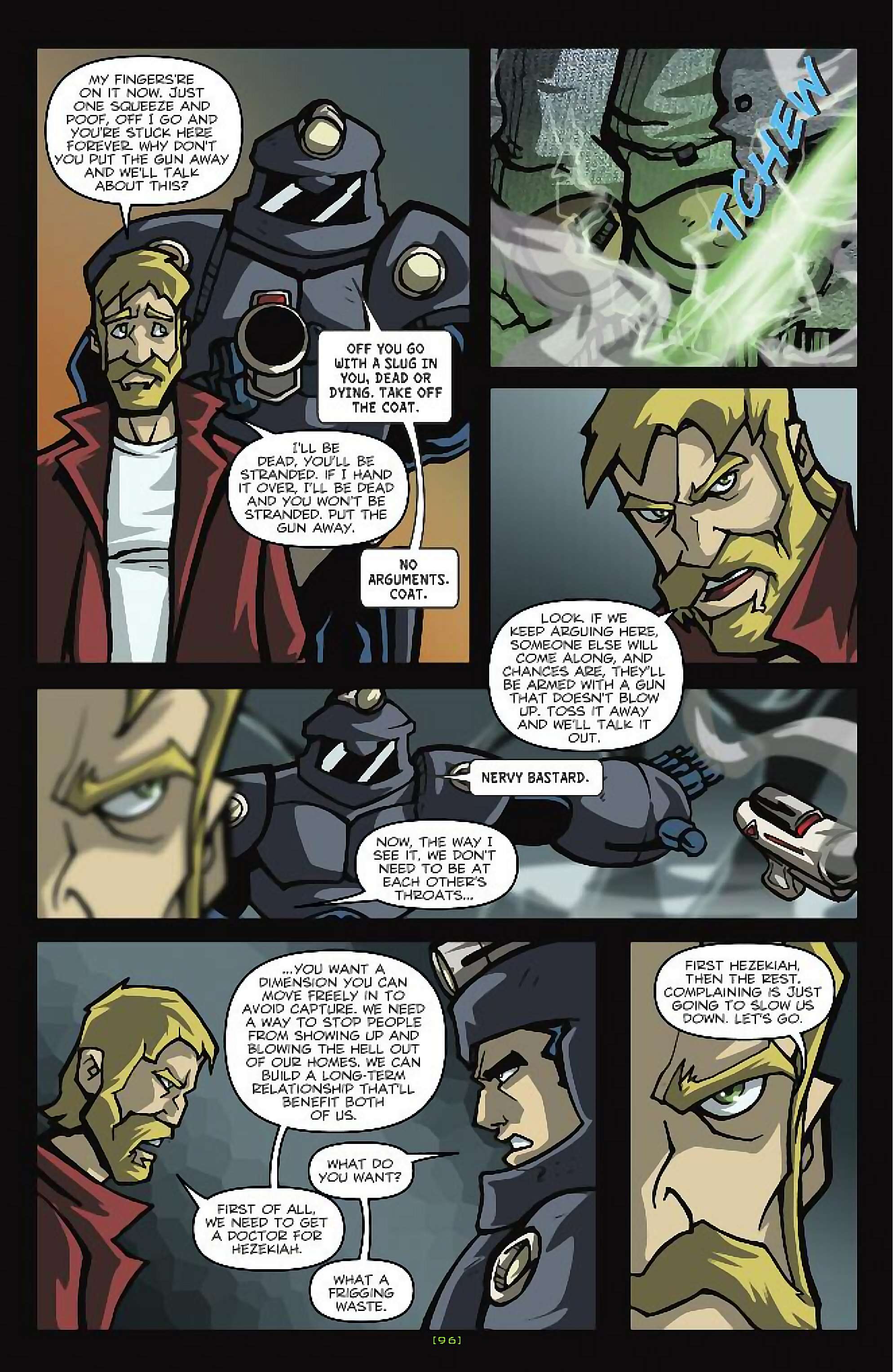 Cory Doctorow's Futuristic Tales of the Here and Now — Nimby and the D-Hoppers, page 21. Story by Cory Doctorow. Adapted by Dan Taylor, art by Dustin Evans, letters by Robbie Robbins, edited by Tom Waltz. IDW Publishing. CC BY-NC-SA 3.0 US.