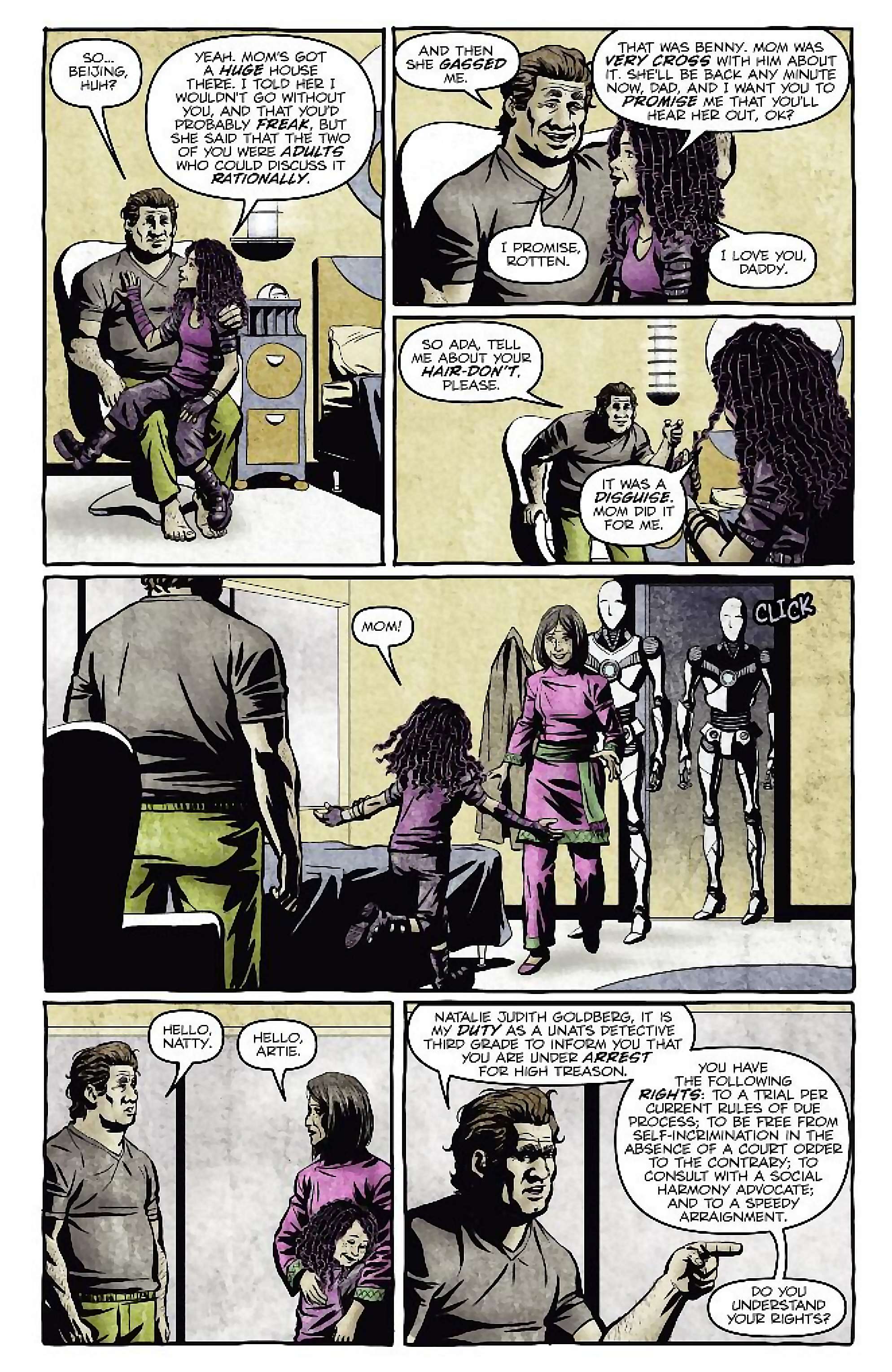 Cory Doctorow's Futuristic Tales of the Here and Now — I, Robot, page 15. Story by Cory Doctorow. Adapted by Dara Naraghi, art by Erich Owen, letters by Chris Mowry, edited by Tom Waltz. IDW Publishing. CC BY-NC-SA 3.0 US.