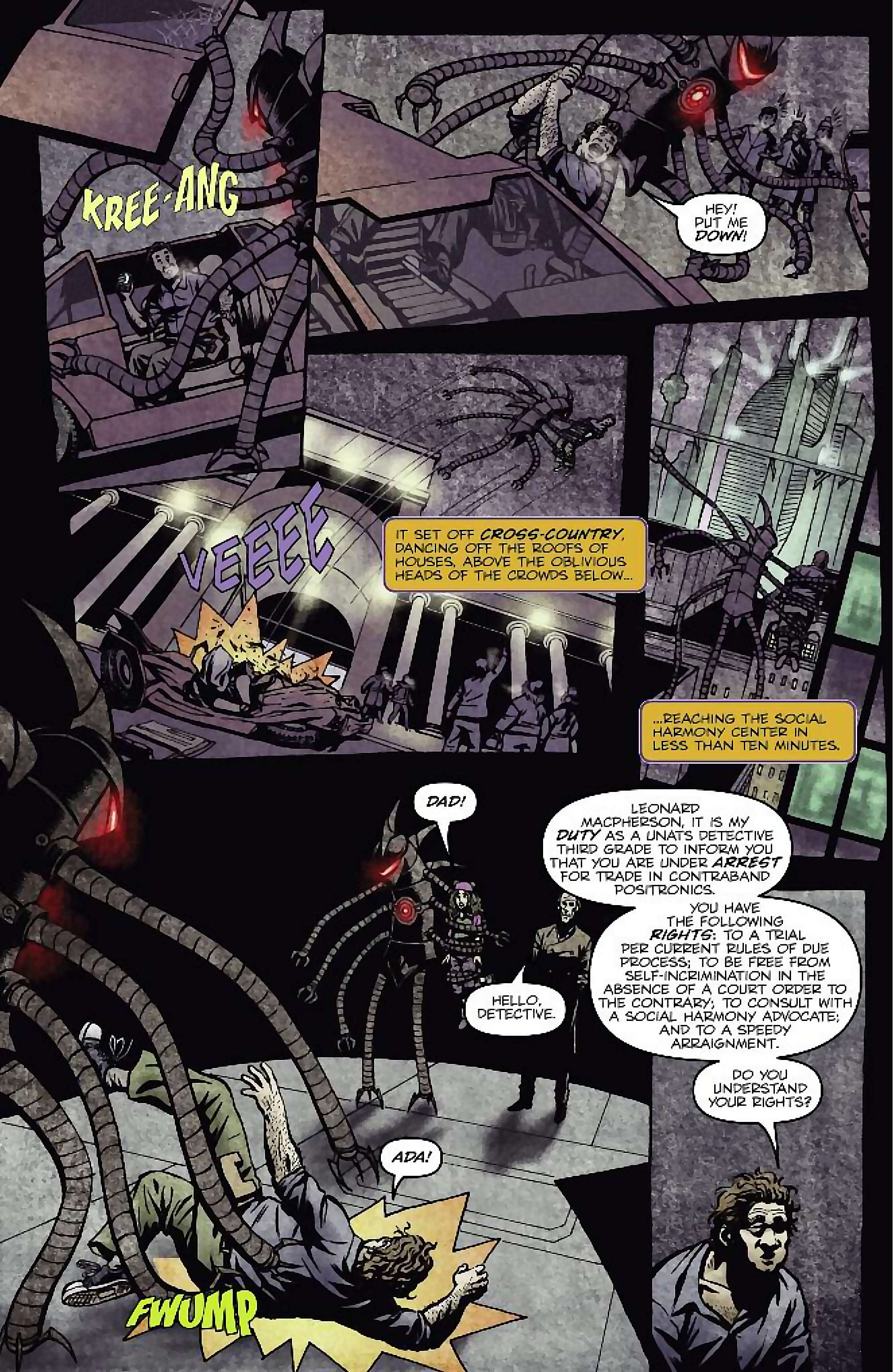 Cory Doctorow's Futuristic Tales of the Here and Now — I, Robot, page 20. Story by Cory Doctorow. Adapted by Dara Naraghi, art by Erich Owen, letters by Chris Mowry, edited by Tom Waltz. IDW Publishing. CC BY-NC-SA 3.0 US.