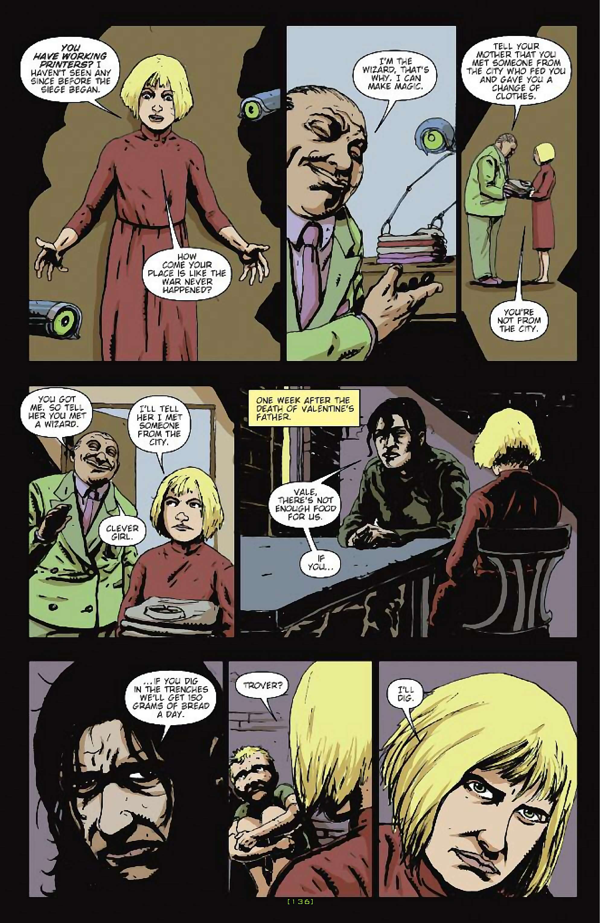 Cory Doctorow's Futuristic Tales of the Here and Now — After the Siege, page 11. Story by Cory Doctorow. Adapted by James Anthony Kuhoric, art by Guiu Vilanova, colors by German Torres, letters by Neil Uyetake, edited by Tom Waltz. IDW Publishing. CC BY-NC-SA 3.0 US.