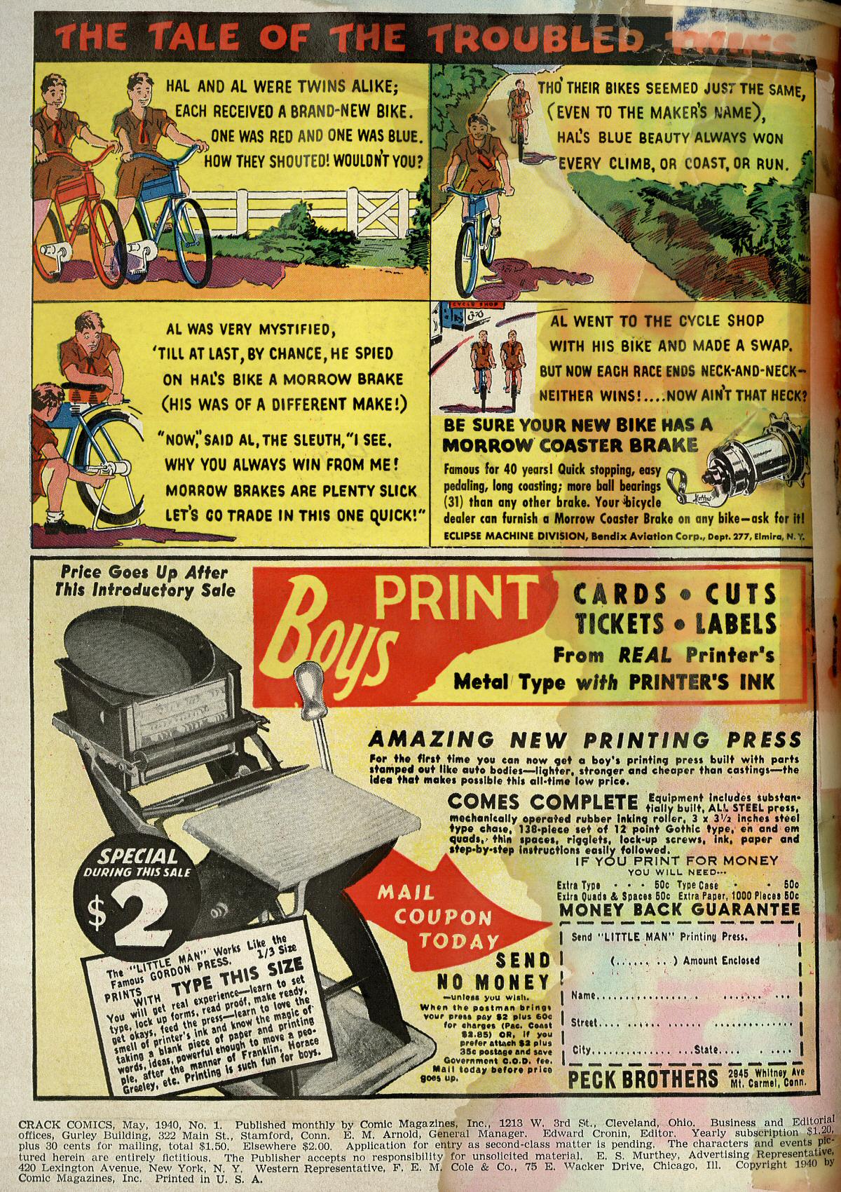 Crack Comics #1 (Quality Comics), page 2. Public domain (US).