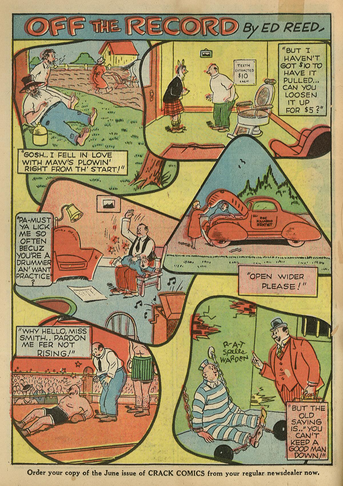 Crack Comics #1 (Quality Comics), page 14. Public domain (US).