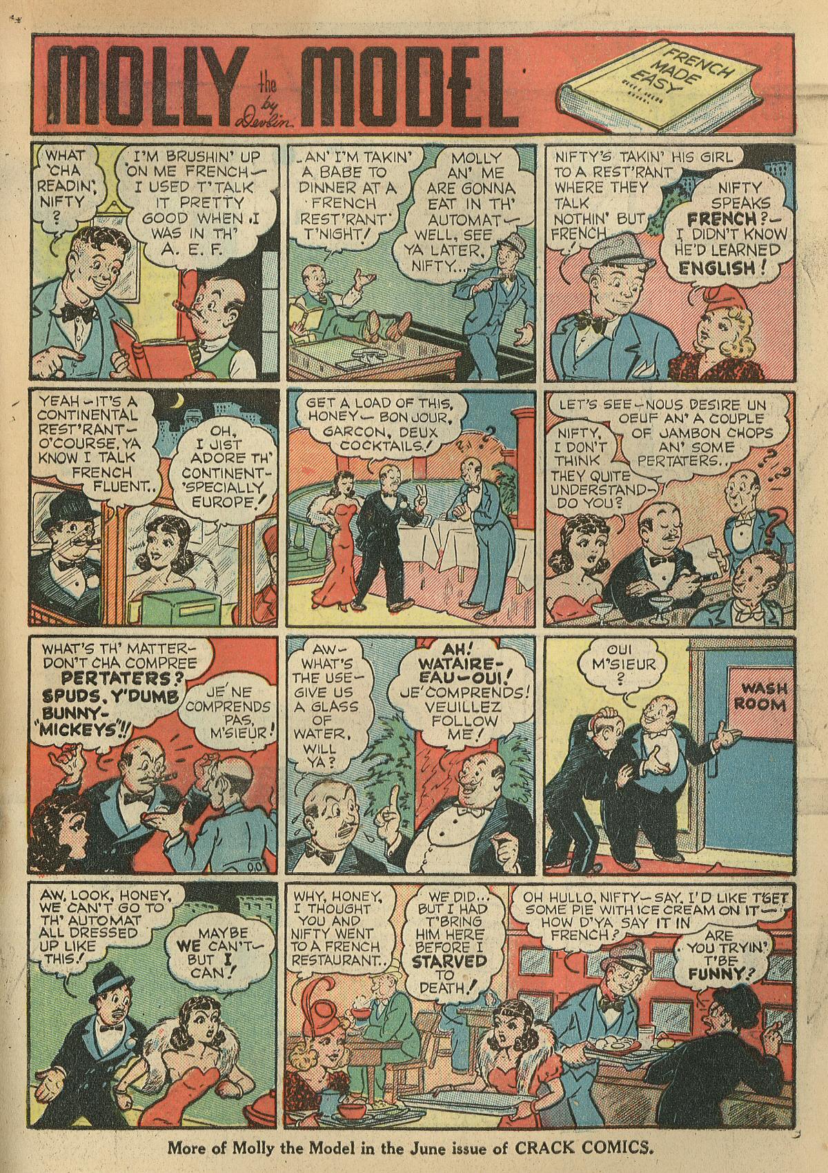 Crack Comics #1 (Quality Comics), page 35. Public domain (US).