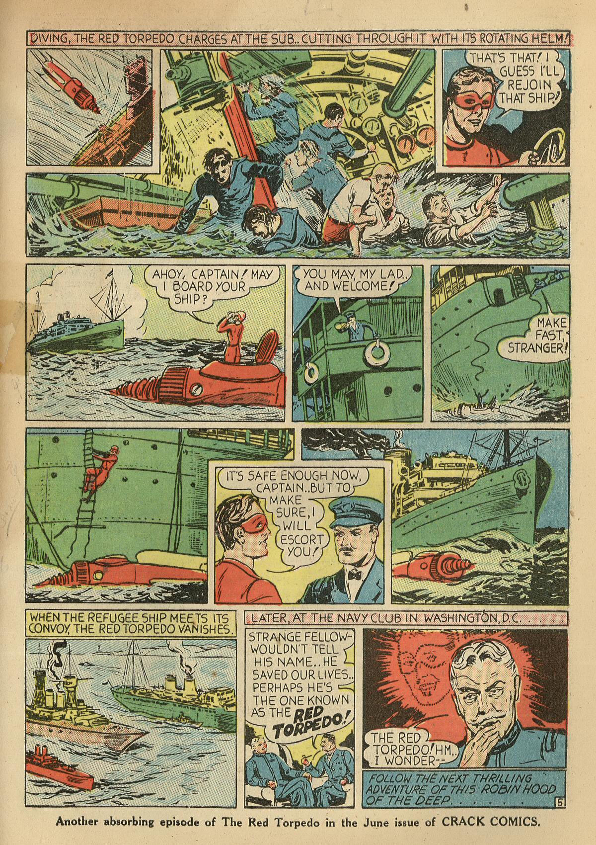 Crack Comics #1 (Quality Comics), page 49. Public domain (US).