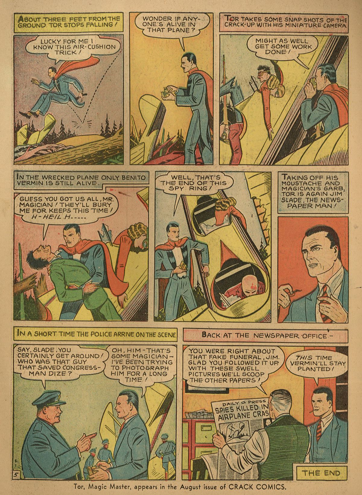 Crack Comics #14 (Quality Comics), page 18. Public domain (US).