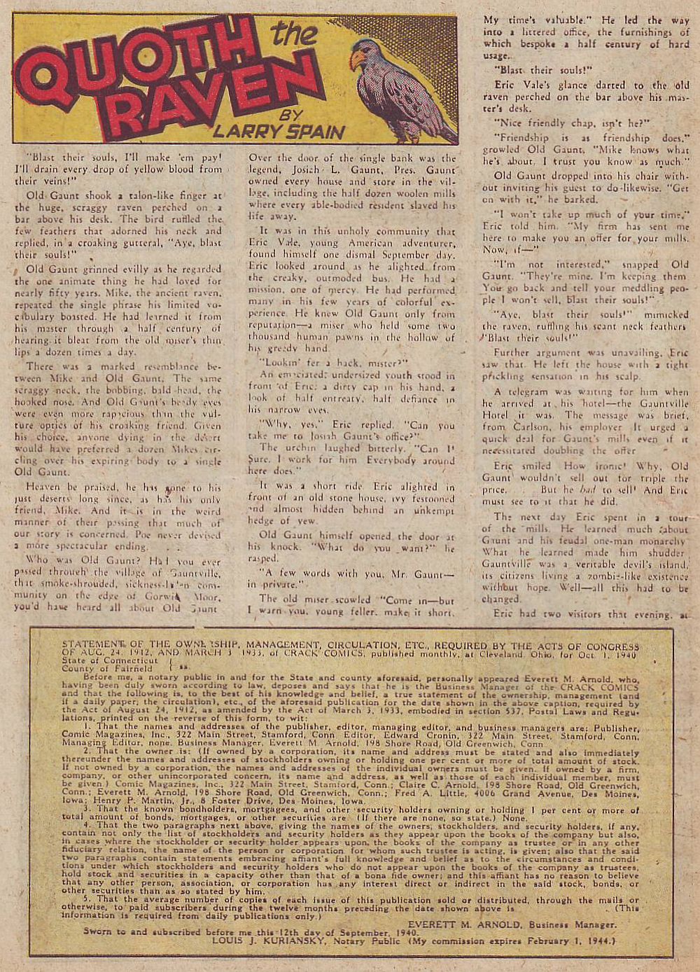 Crack Comics #9 (Quality Comics), page 50. Public domain (US).