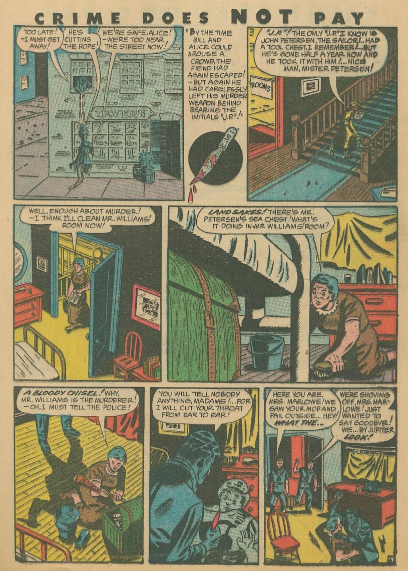 Crime Does Not Pay #41 (Lev Gleason), page 31. Public domain (US).